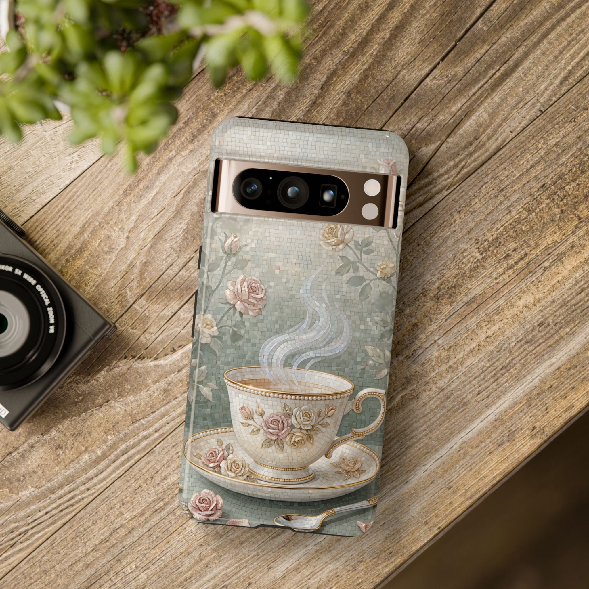 Custodia per telefono Google Pixel con motivo floreale vintage — Cover romantica ed elegante per smartphone
