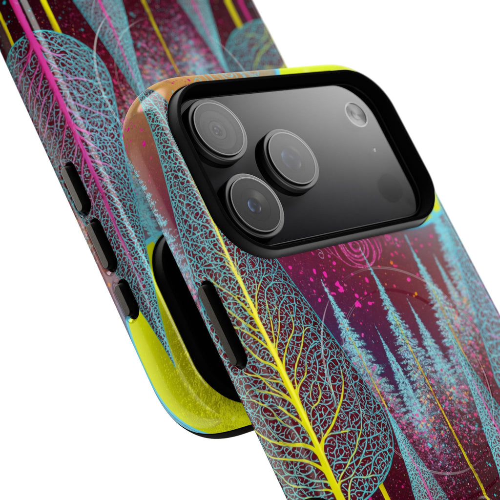 Custodia rigida MagSafe per iPhone Neon Forest