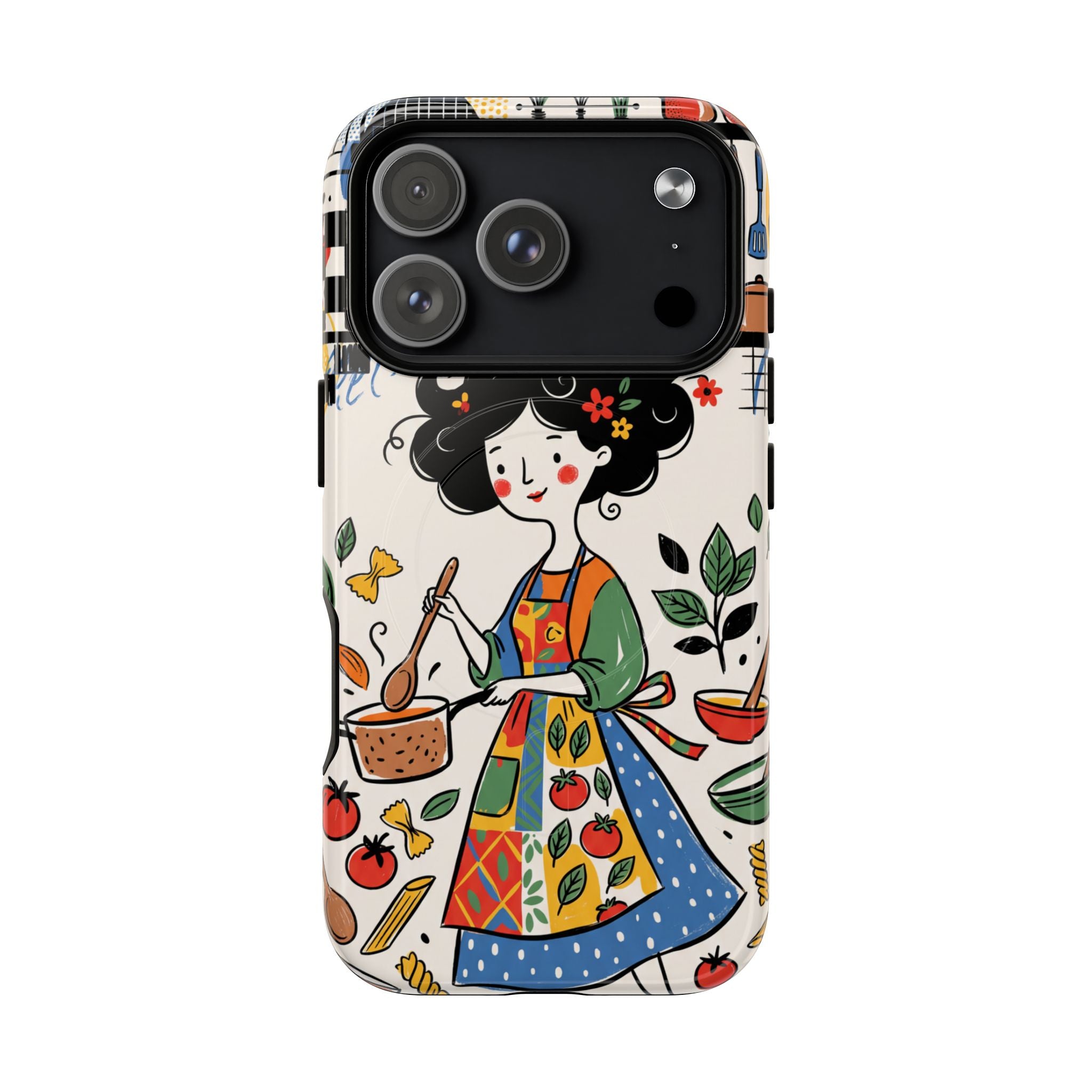 Whimsical Chef Kitchen Illustration MagSafe iPhone Case