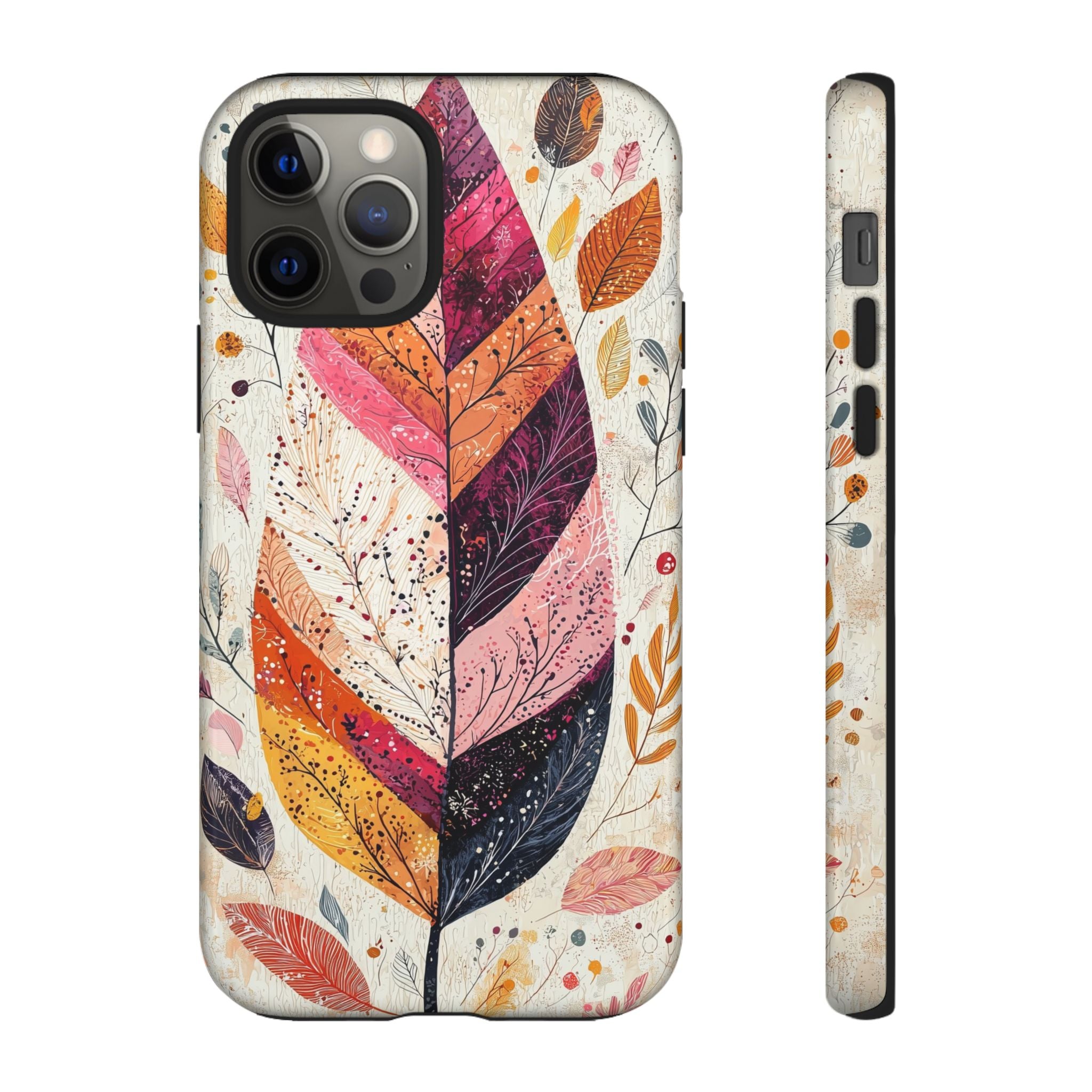 Autumn Leaf Tough iPhone Case | Watercolour Feathered Fall Design