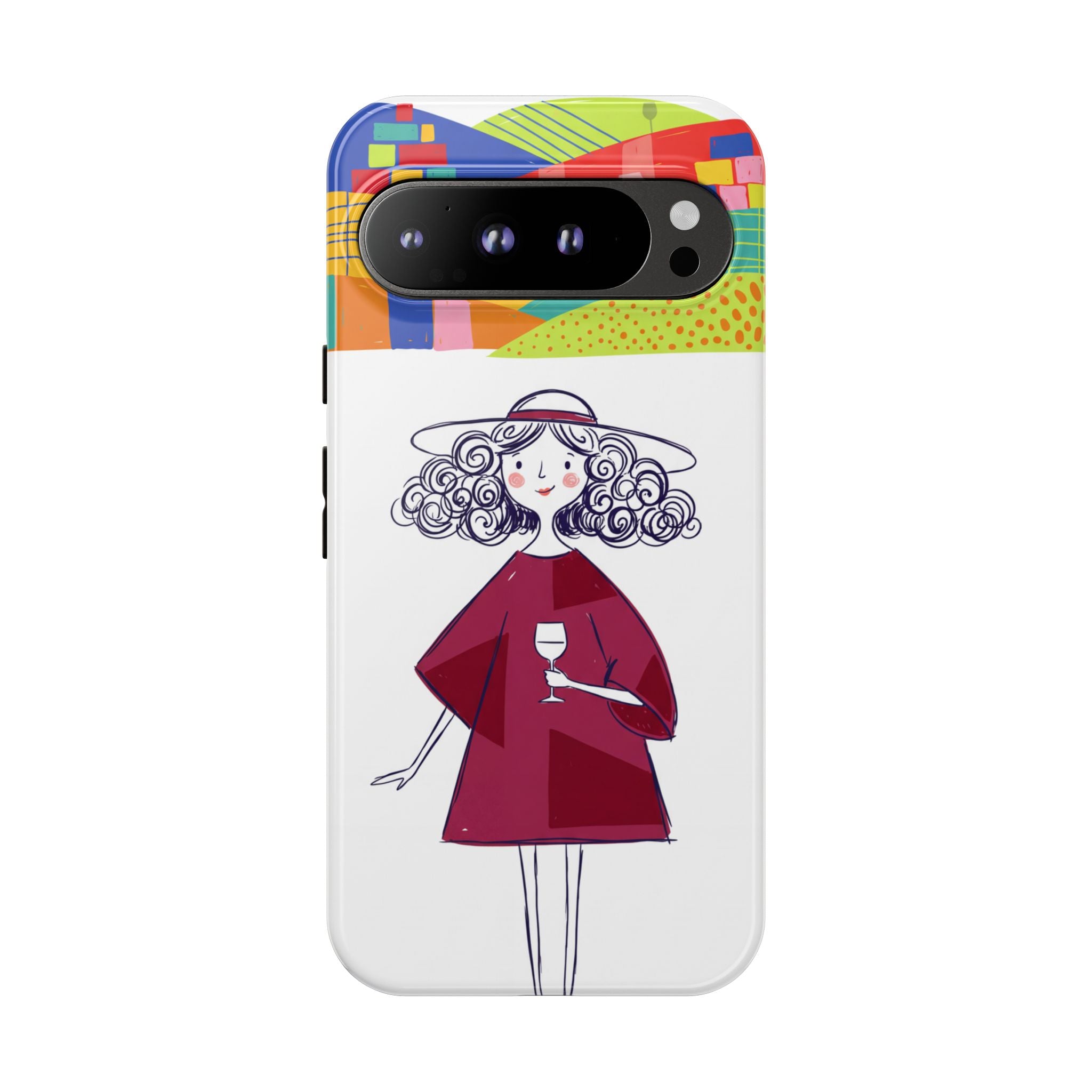 Colourful Artistic Wine Lady Google Pixel Phone Case