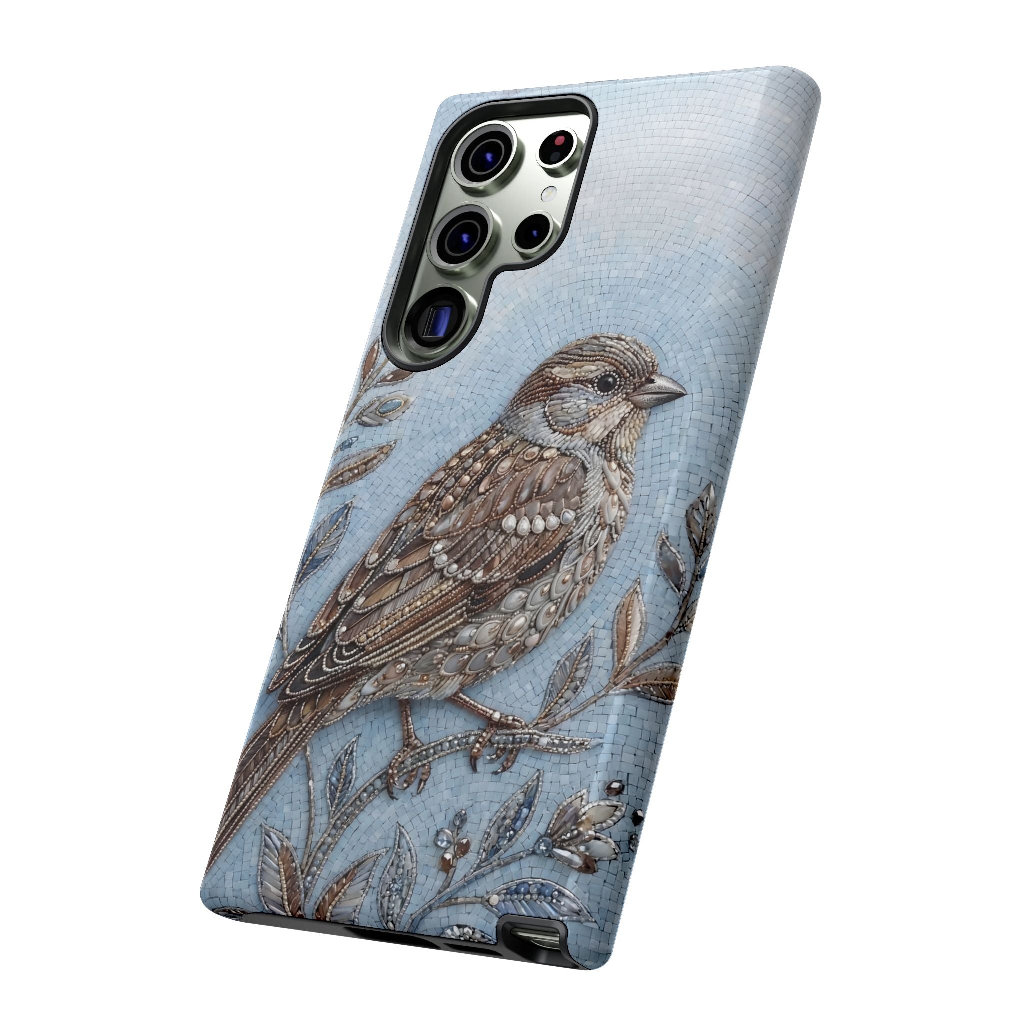 Bird Illustration Samsung Galaxy Phone Case — Sparrow Art Tough Phone Cover