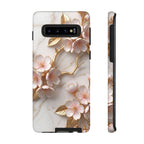 Floral Marble Samsung Galaxy Case — Sakura Gold Cherry Blossom Tough Case