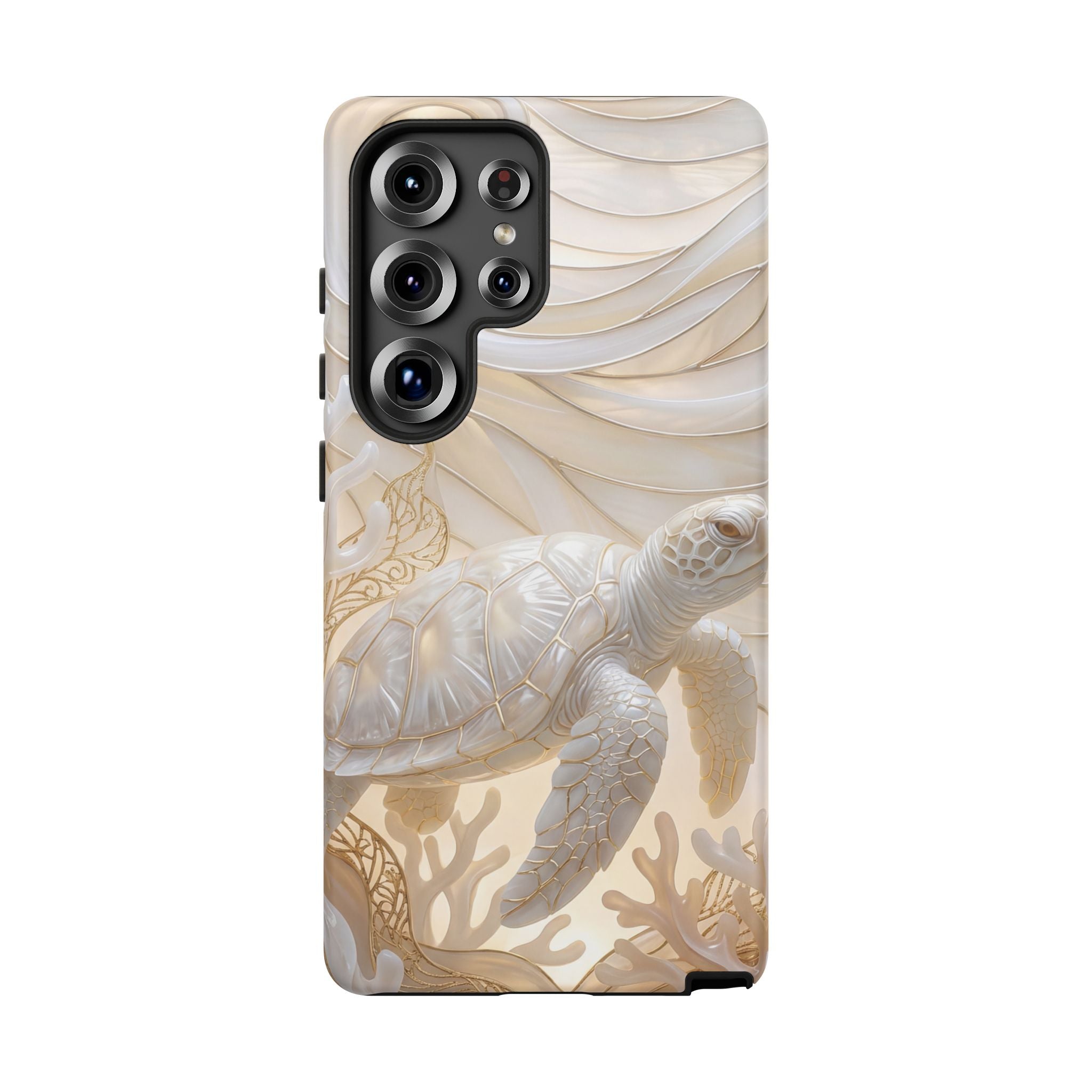 Sea Turtle Tough Samsung Galaxy Case — Elegant Nautical Coral Design