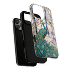 Custodia per iPhone con pavone in vetro colorato