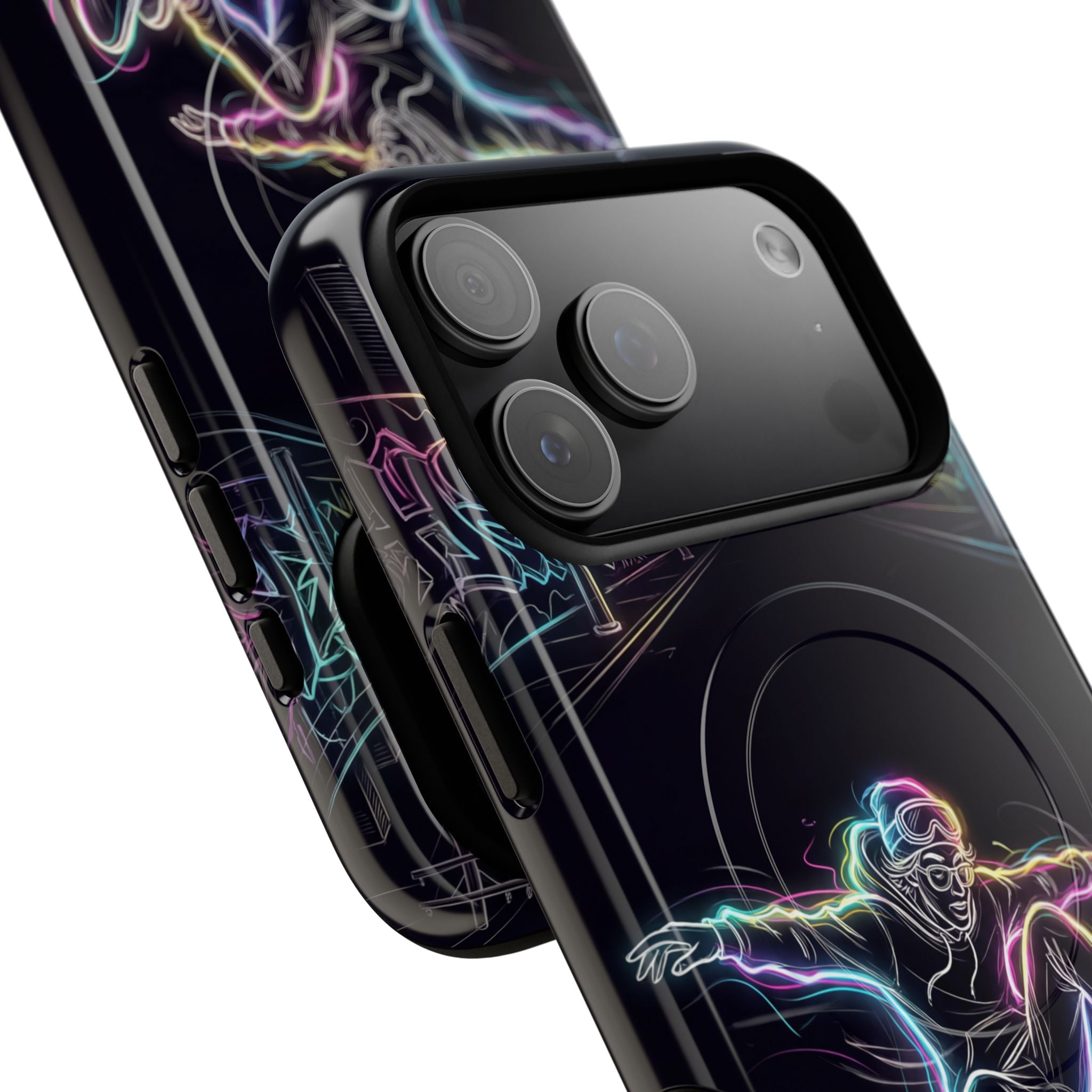 Neon Skateboard MagSafe iPhone Case | Glow Skatepark Protective Cover