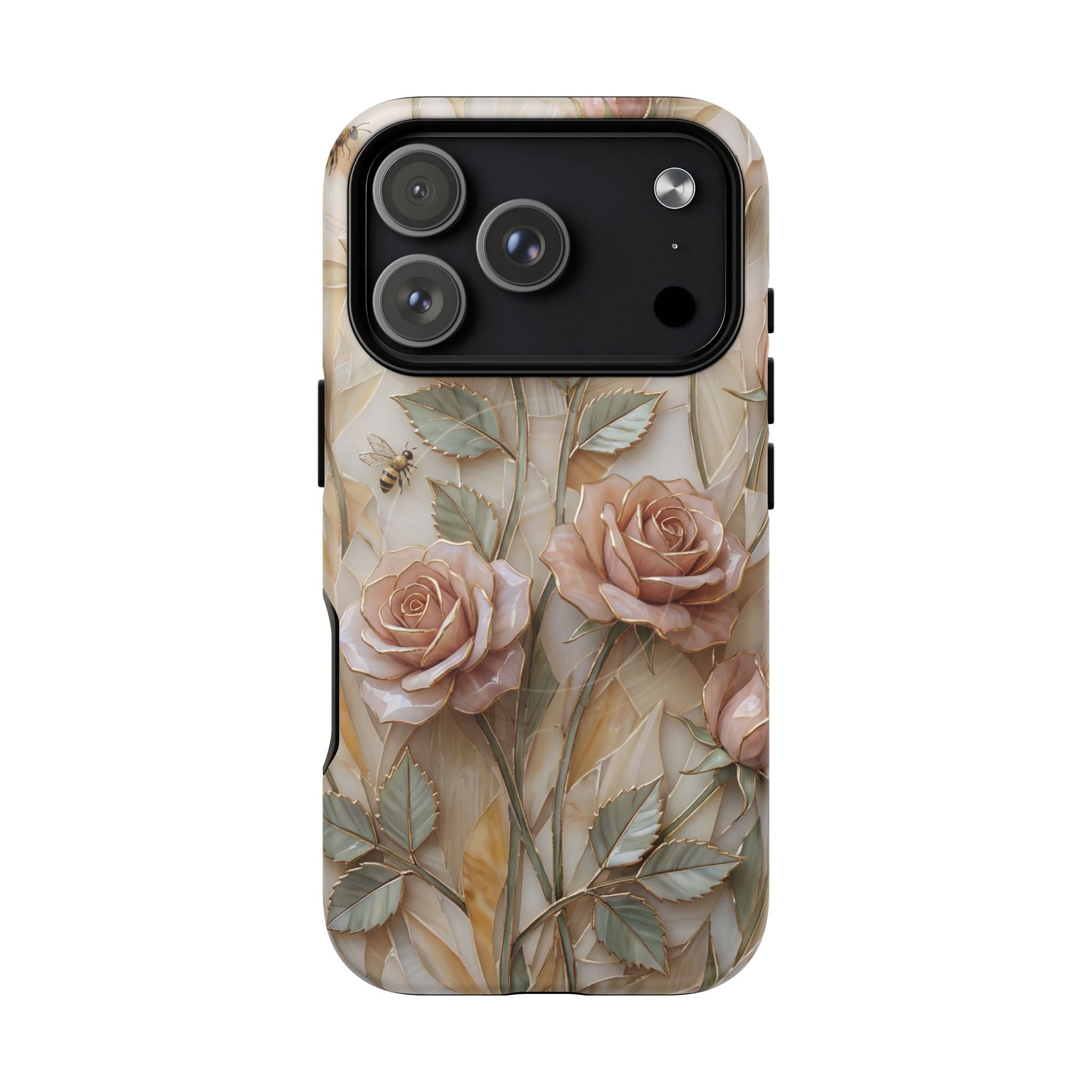Floral Rose Tough MagSafe iPhone Case — Vintage Blush Protective Cover