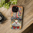 Cat in Colorful Top Hat iPhone Case — Whimsical Cat Art iPhone Case