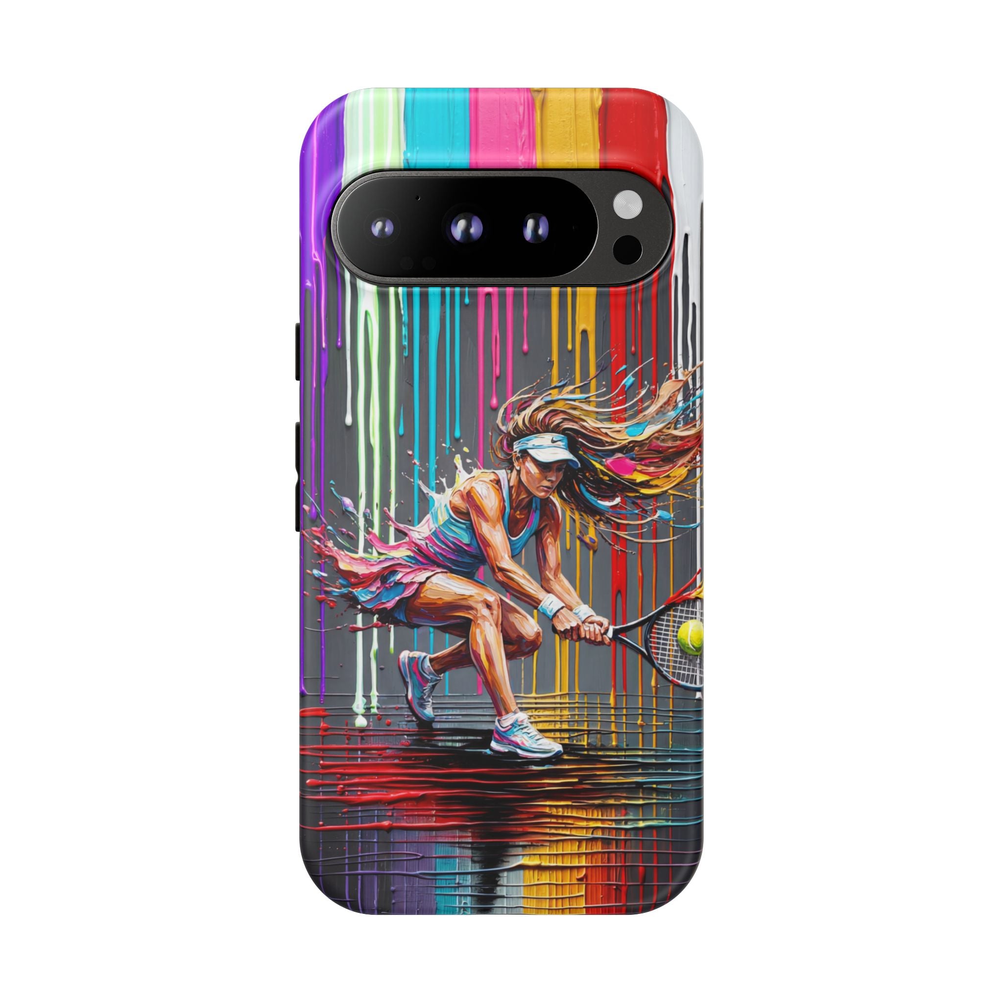 Colour Splash Tennis Google Pixel Phone Case | Vibrant Female Player Art