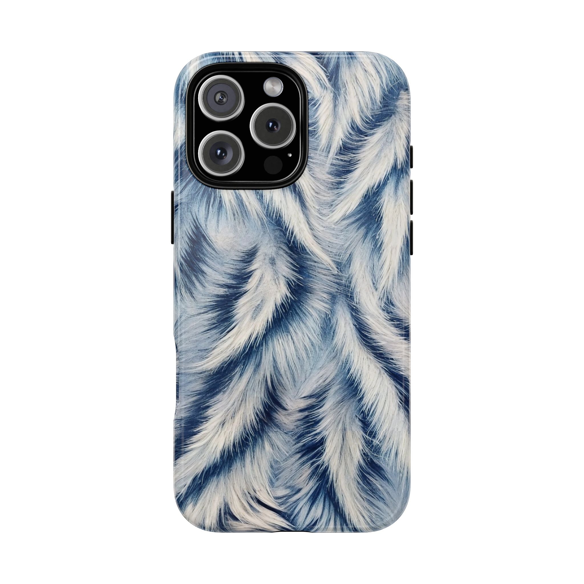 Blue Faux Fur Texture Protective Tough iPhone Case