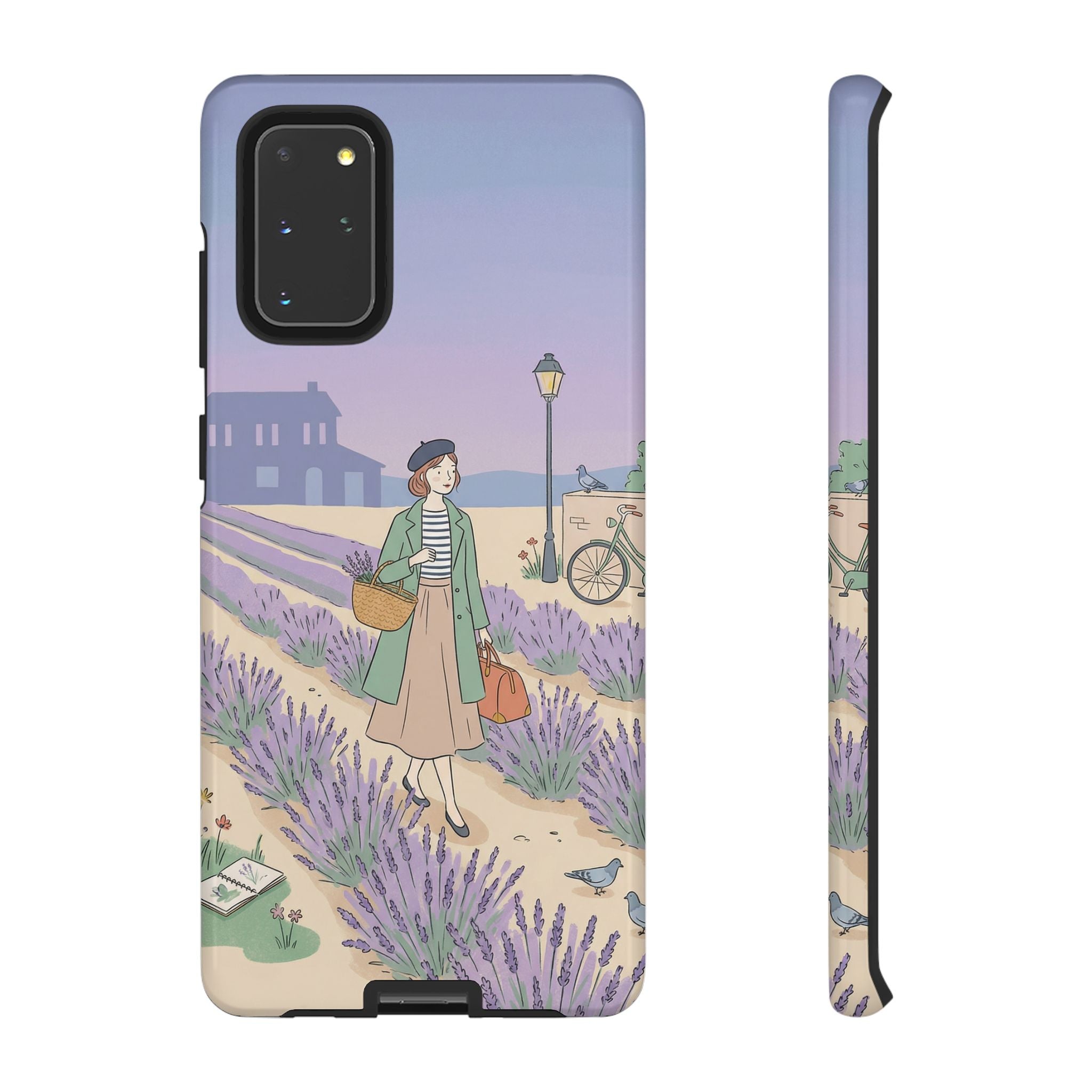 Lavender Field Samsung Galaxy Phone Case | Vintage Travel Illustration Protective Case