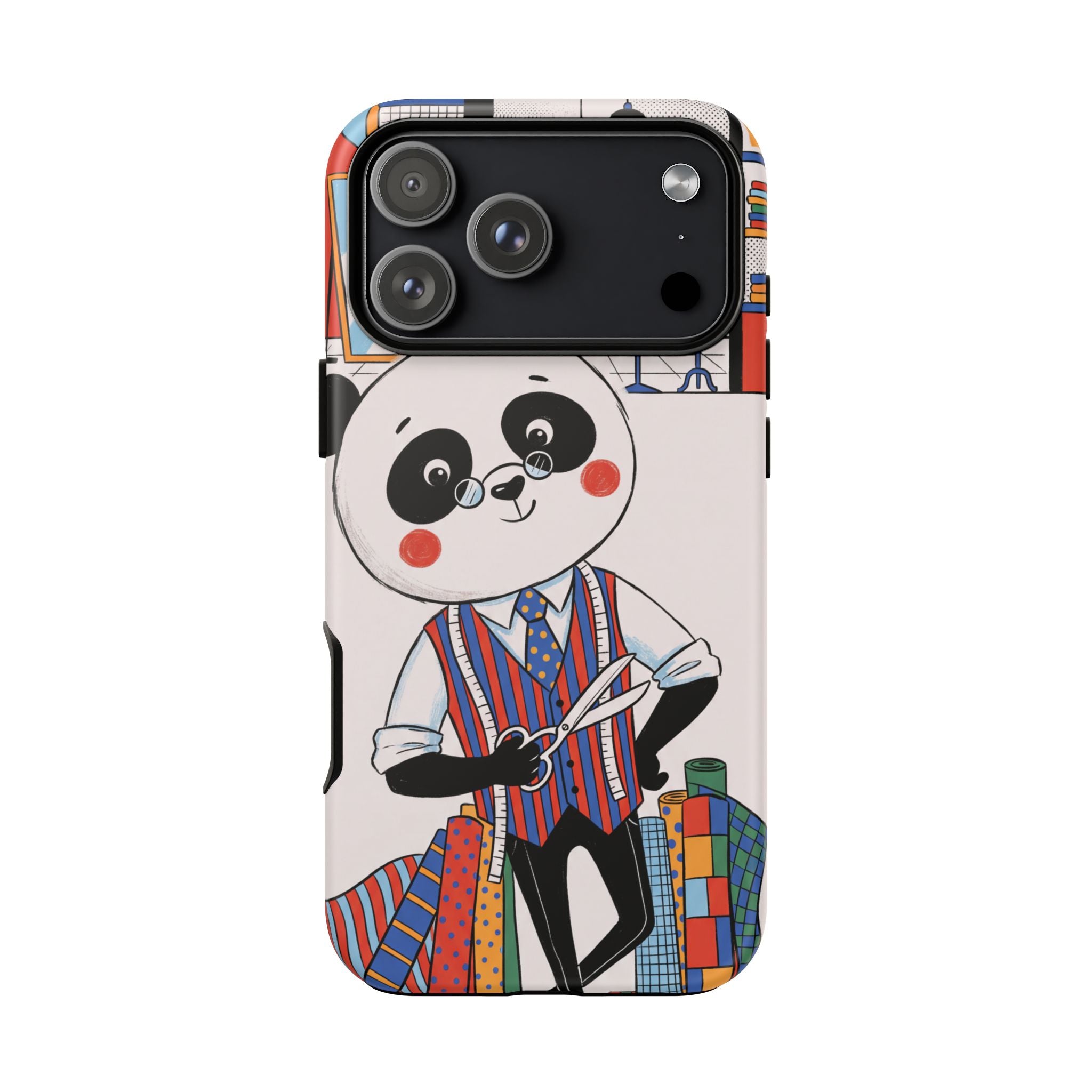 Panda Tailor iPhone Case | Cute Seamstress Cartoon