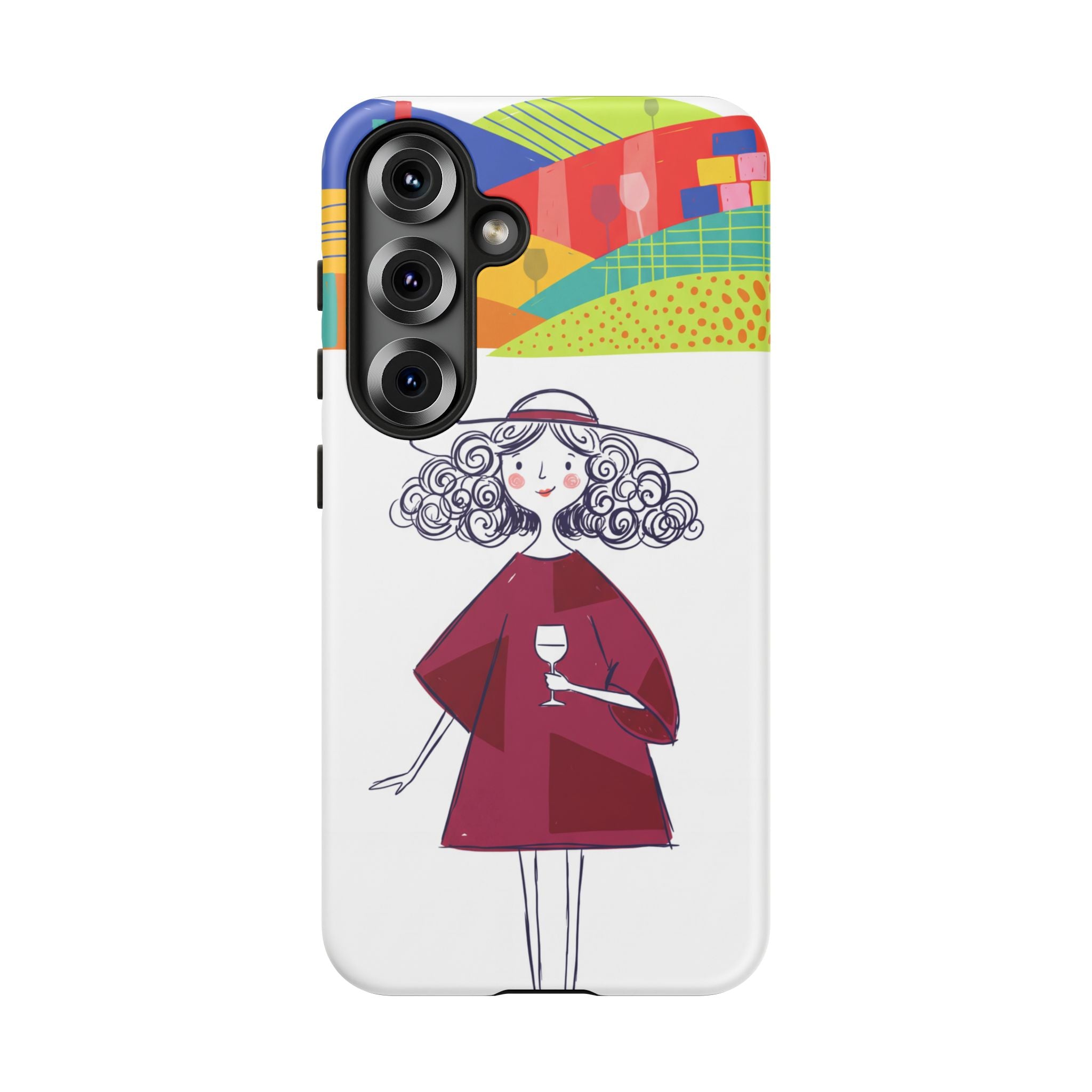Colourful Artistic Wine Lady Samsung Galaxy Phone Case
