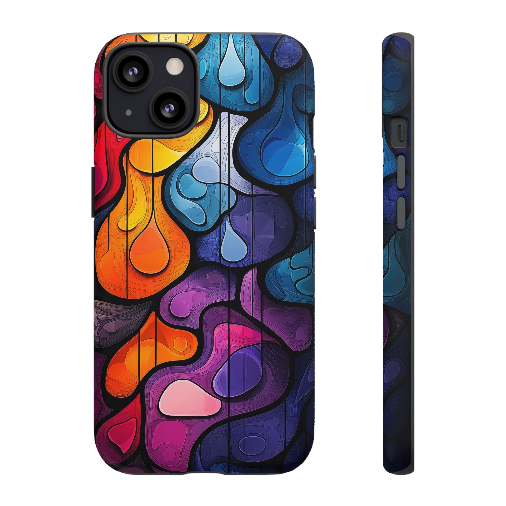 Abstract Colourful Drop iPhone Case — Vibrant Stained-Glass