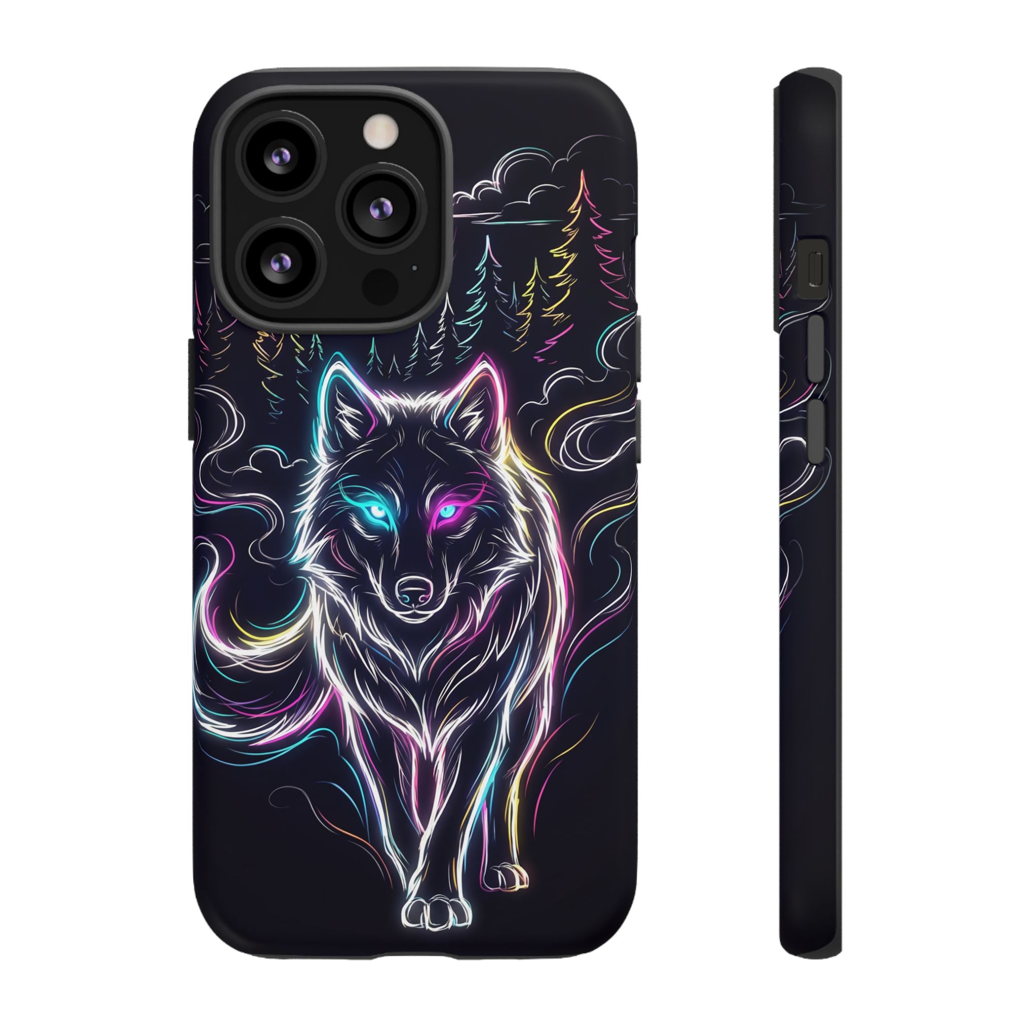 Neon Wolf iPhone Case | Mystic Glow Protective Tough Case