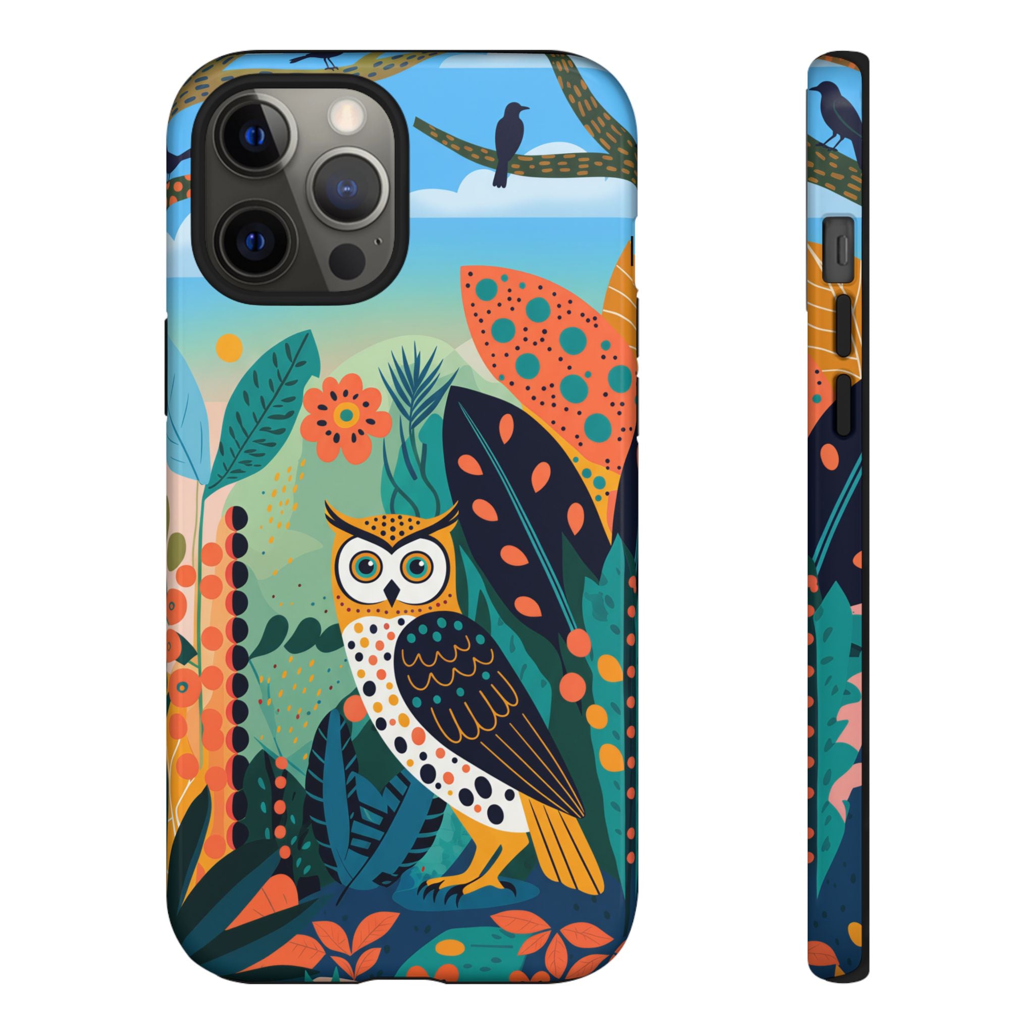 Botanical Forest Colourful Owl iPhone Case