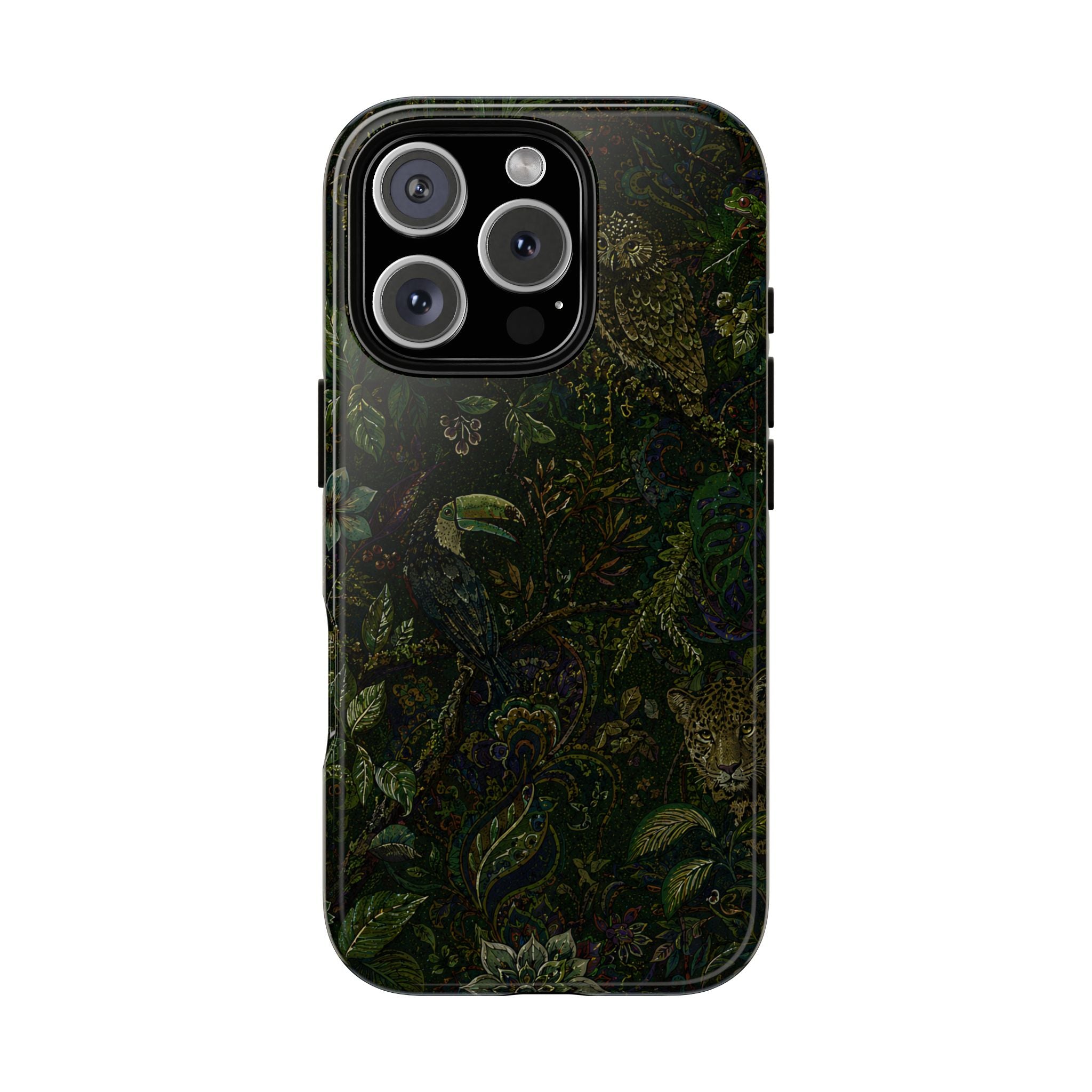 Dark Botanical Tough iPhone Case | Moody Forest Owl Cover