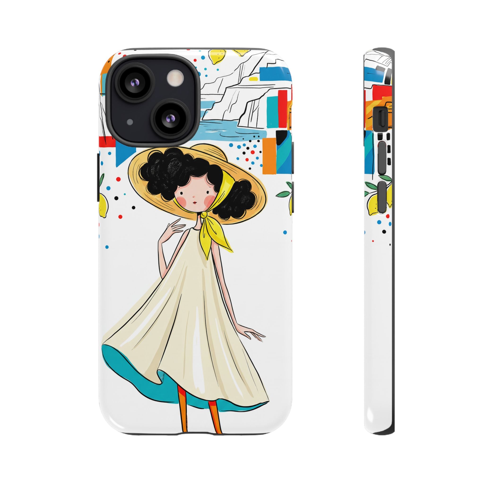 Cute Summer Girl iPhone Case | Whimsical Coastal Illustration Protective Case