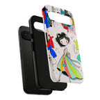 Retro Fashion Cat Girl Google Pixel Phone Case | Cute Dress & City Print