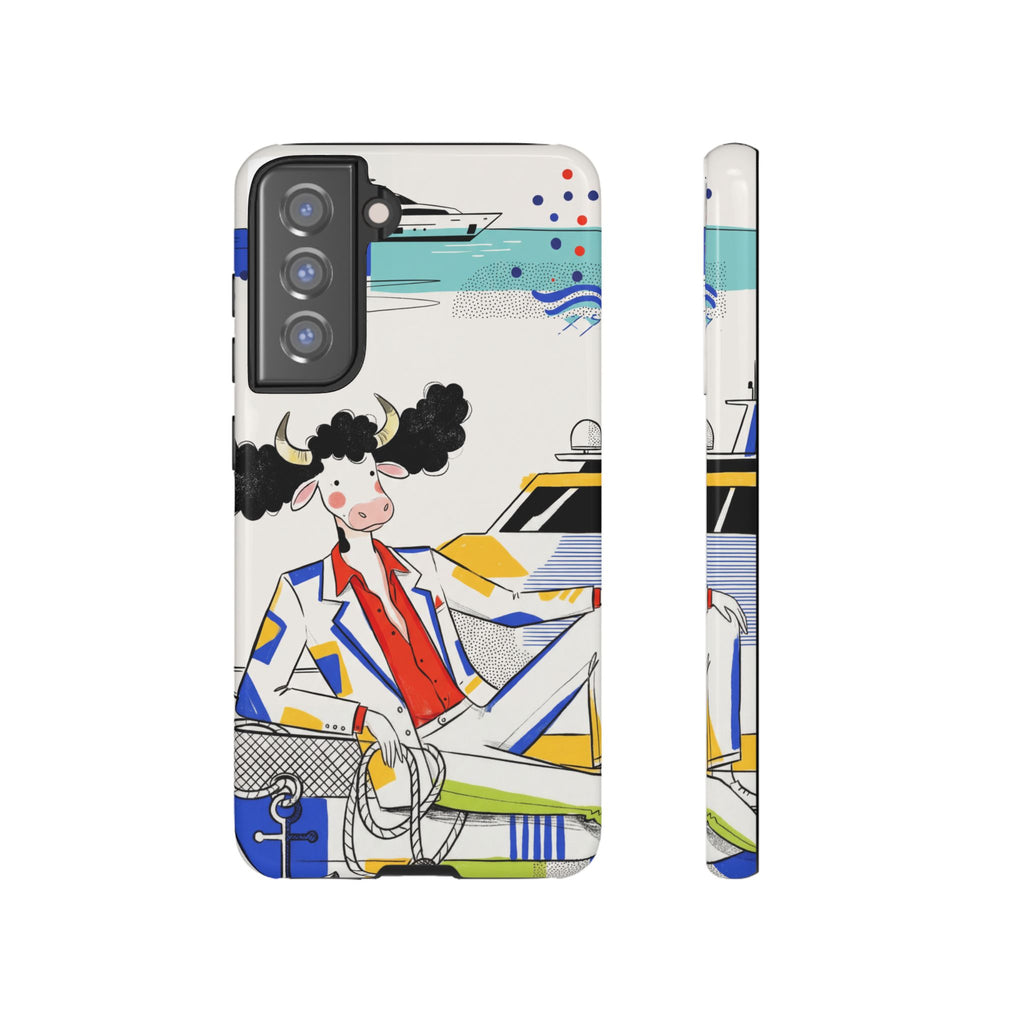 Nautical Cow Graphic Protective Samsung Galaxy Phone Case