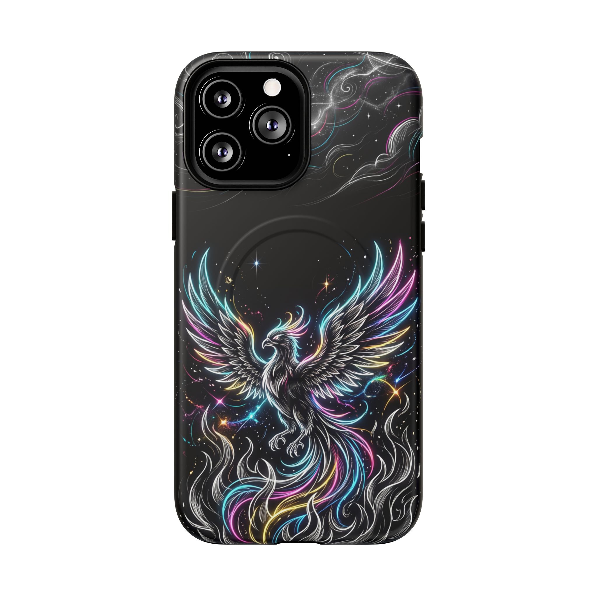 Colorful Neon Phoenix Tough MagSafe iPhone Case