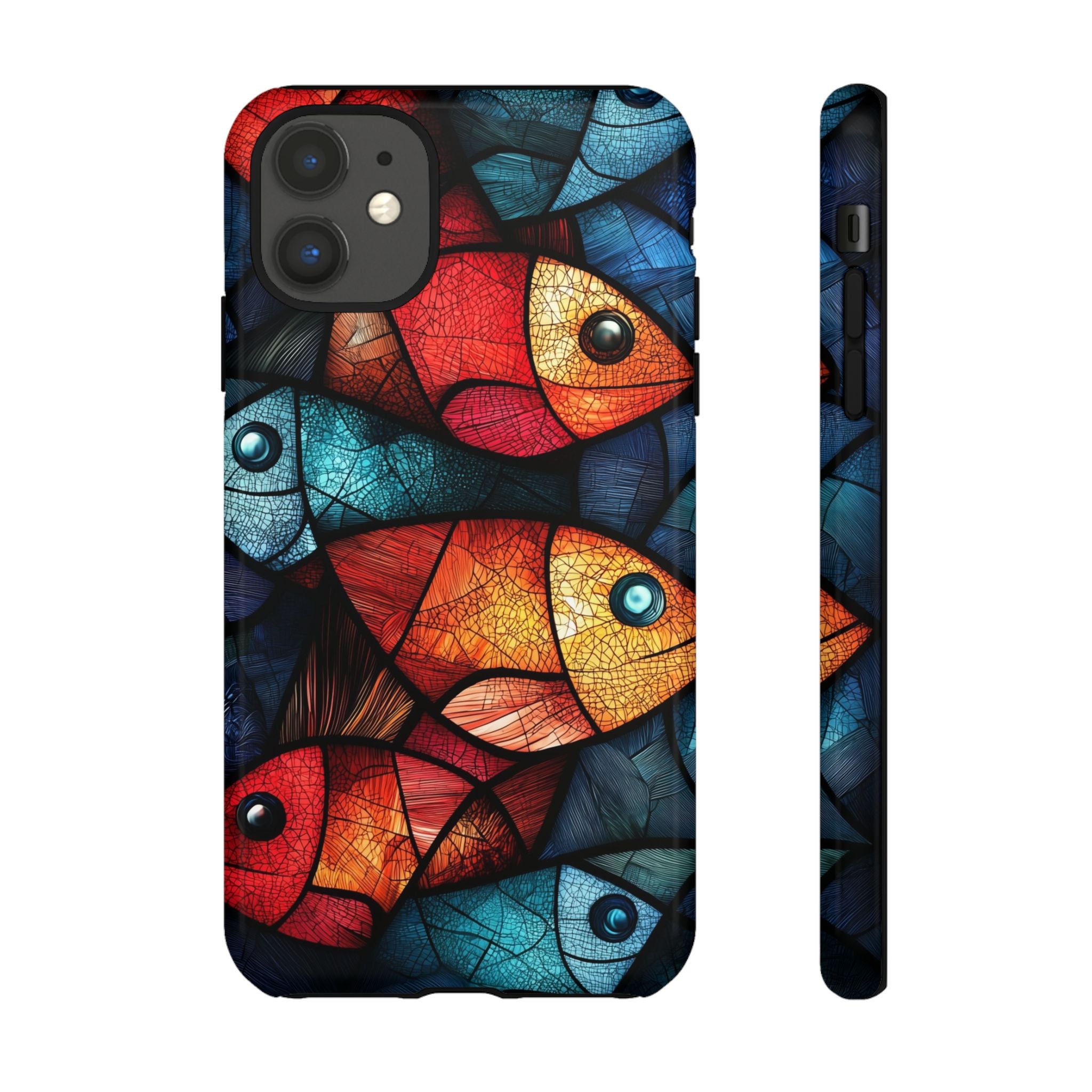 Fish Mosaic Tough iPhone Case — Colourful Artistic Fish Pattern
