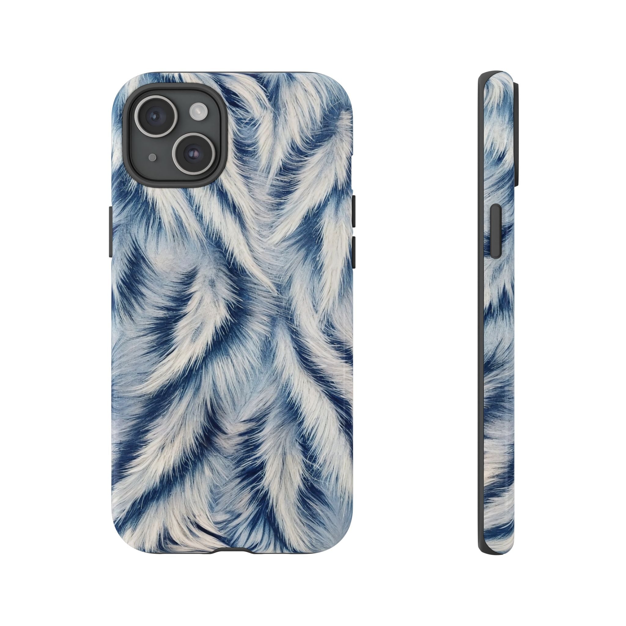 Blue Faux Fur Texture Protective Tough iPhone Case