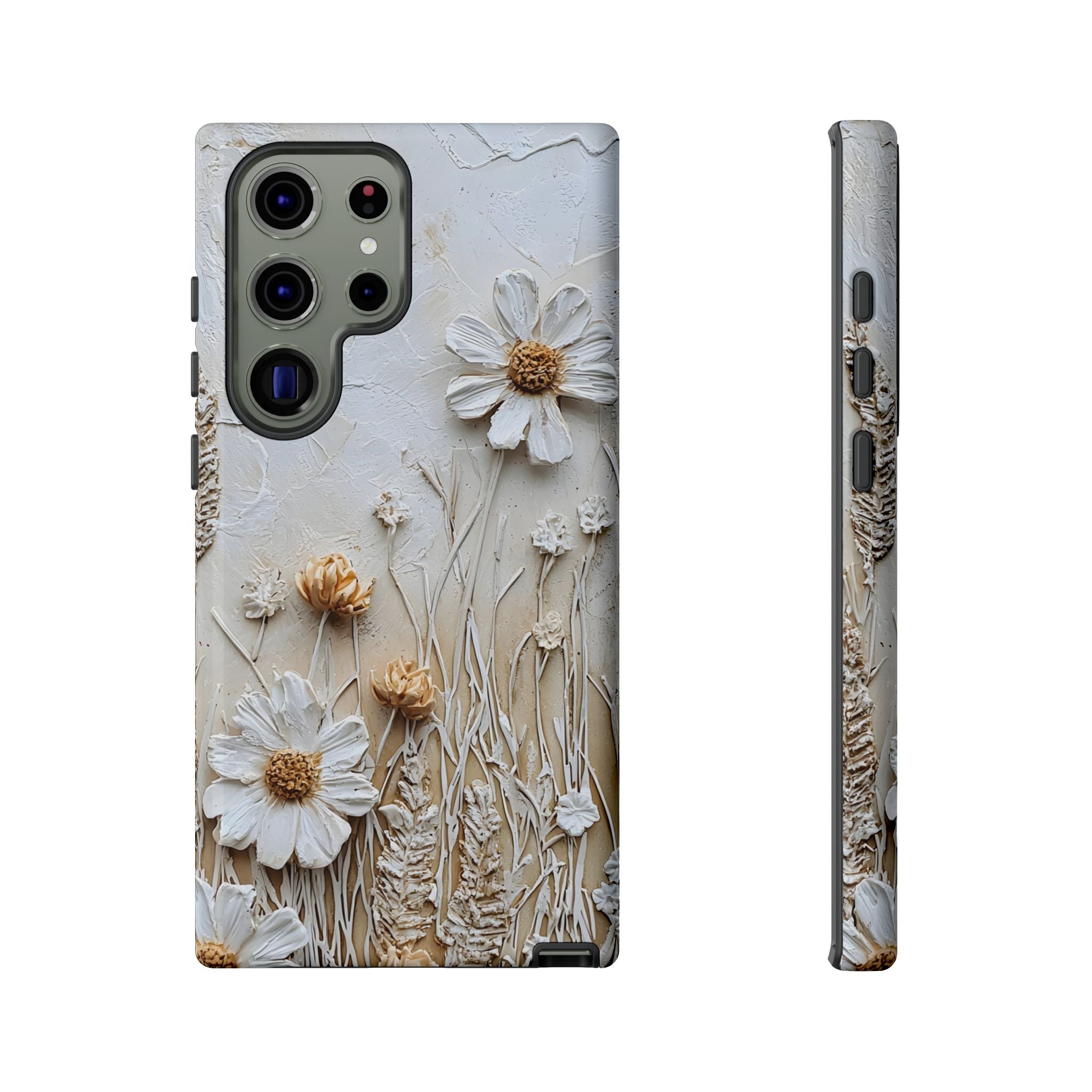 Textured Daisy Art Floral Relief Samsung Galaxy Case