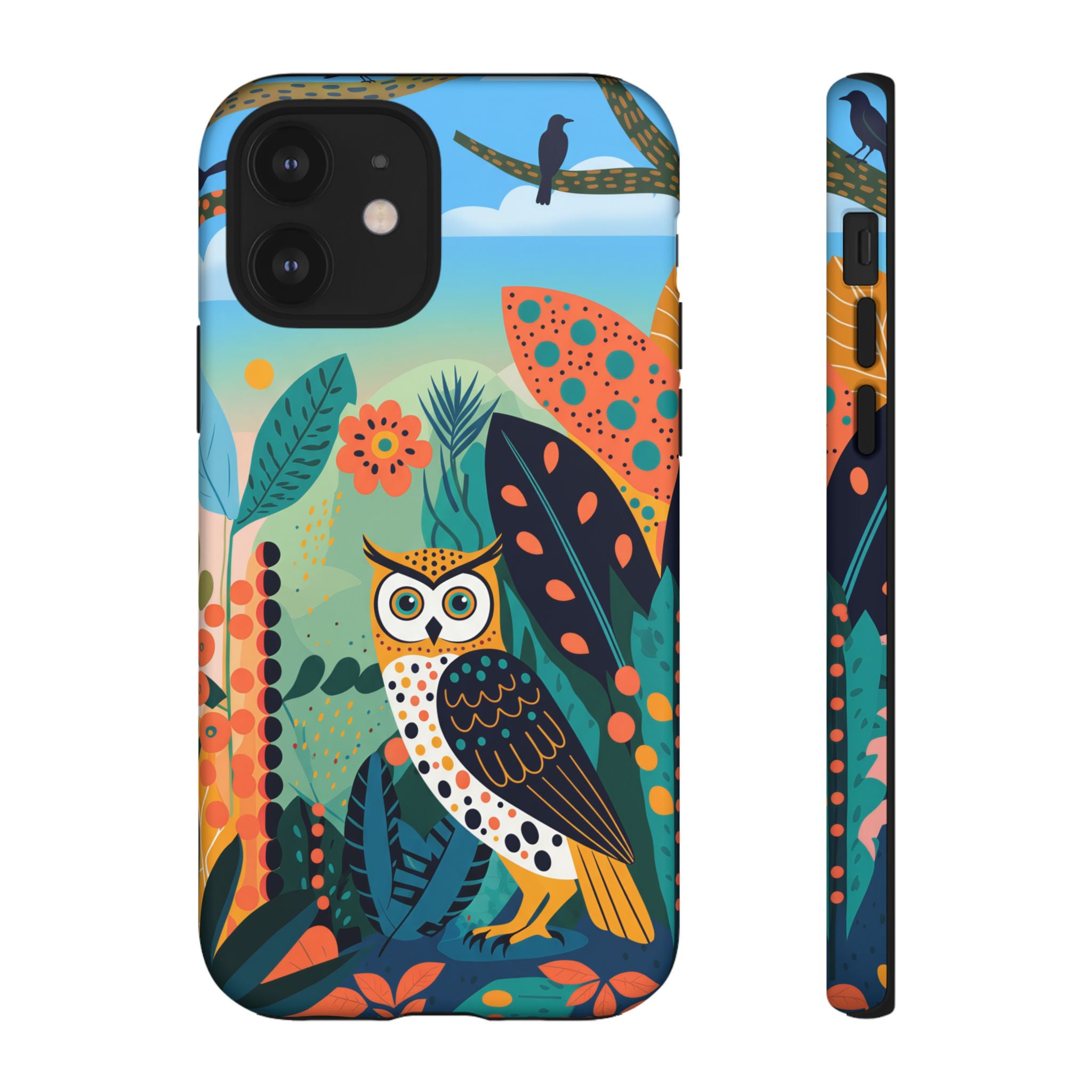 Botanical Forest Colourful Owl iPhone Case