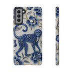 Cover per Samsung Galaxy Scimmia Zodiaco Cinese | Custodia protettiva Arte Porcellana Blu e Bianca | Regalo Anno della Scimmia