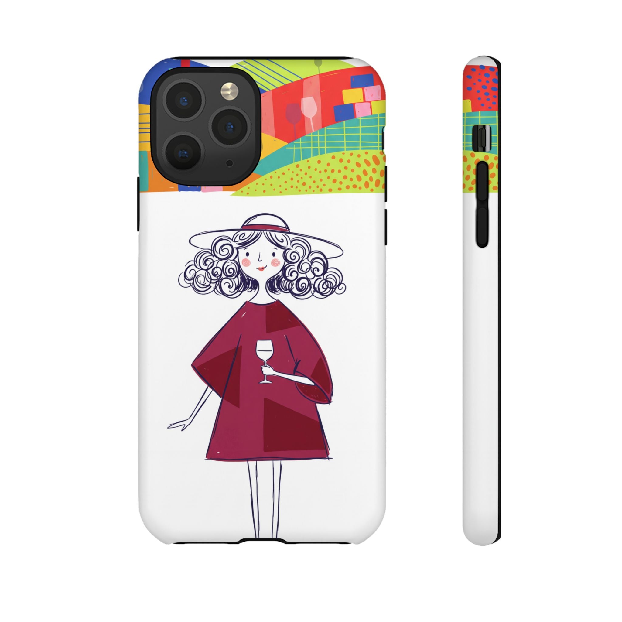 Colourful Artistic Wine Lady iPhone Case