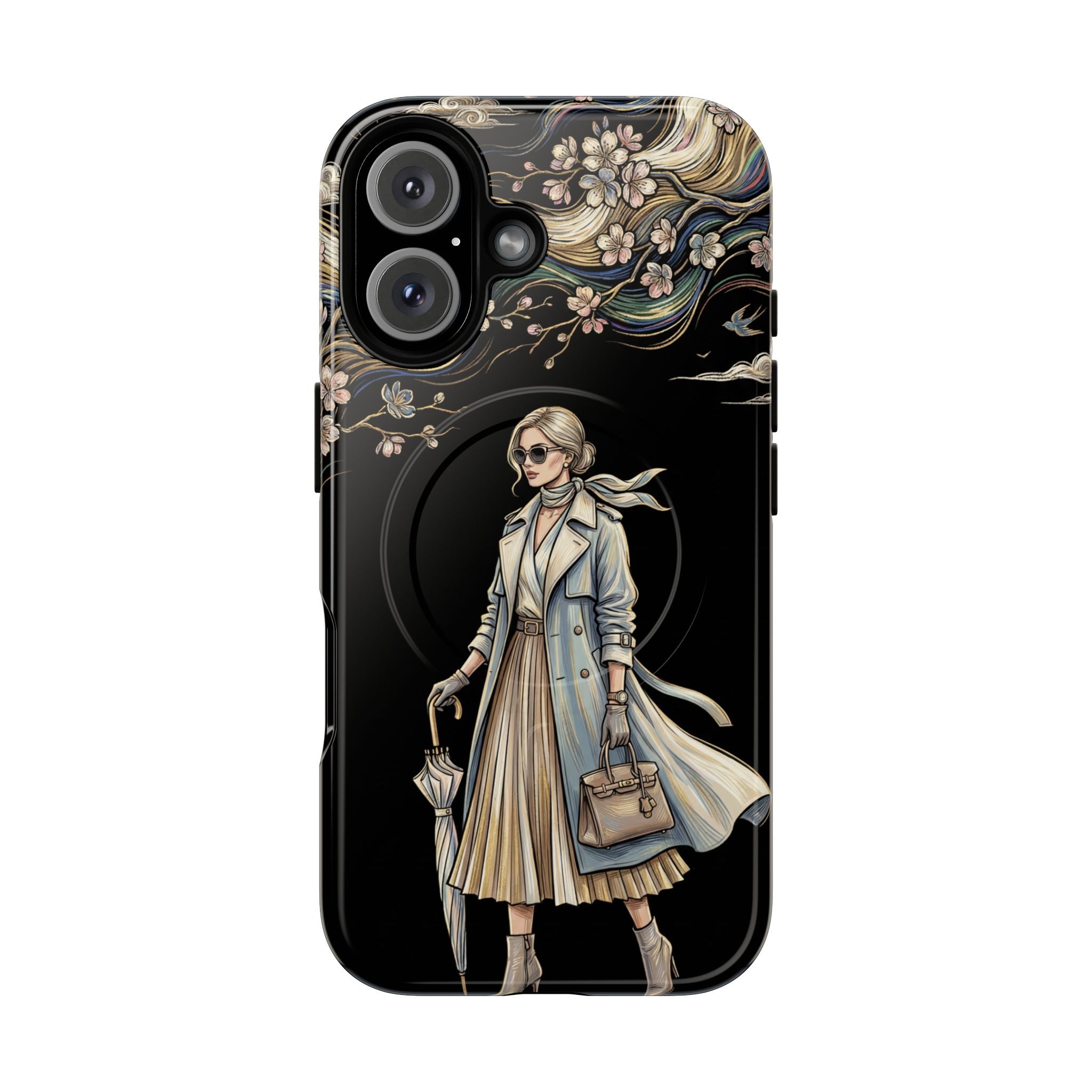Vintage Chic MagSafe iPhone Case | Stylish Woman Illustration