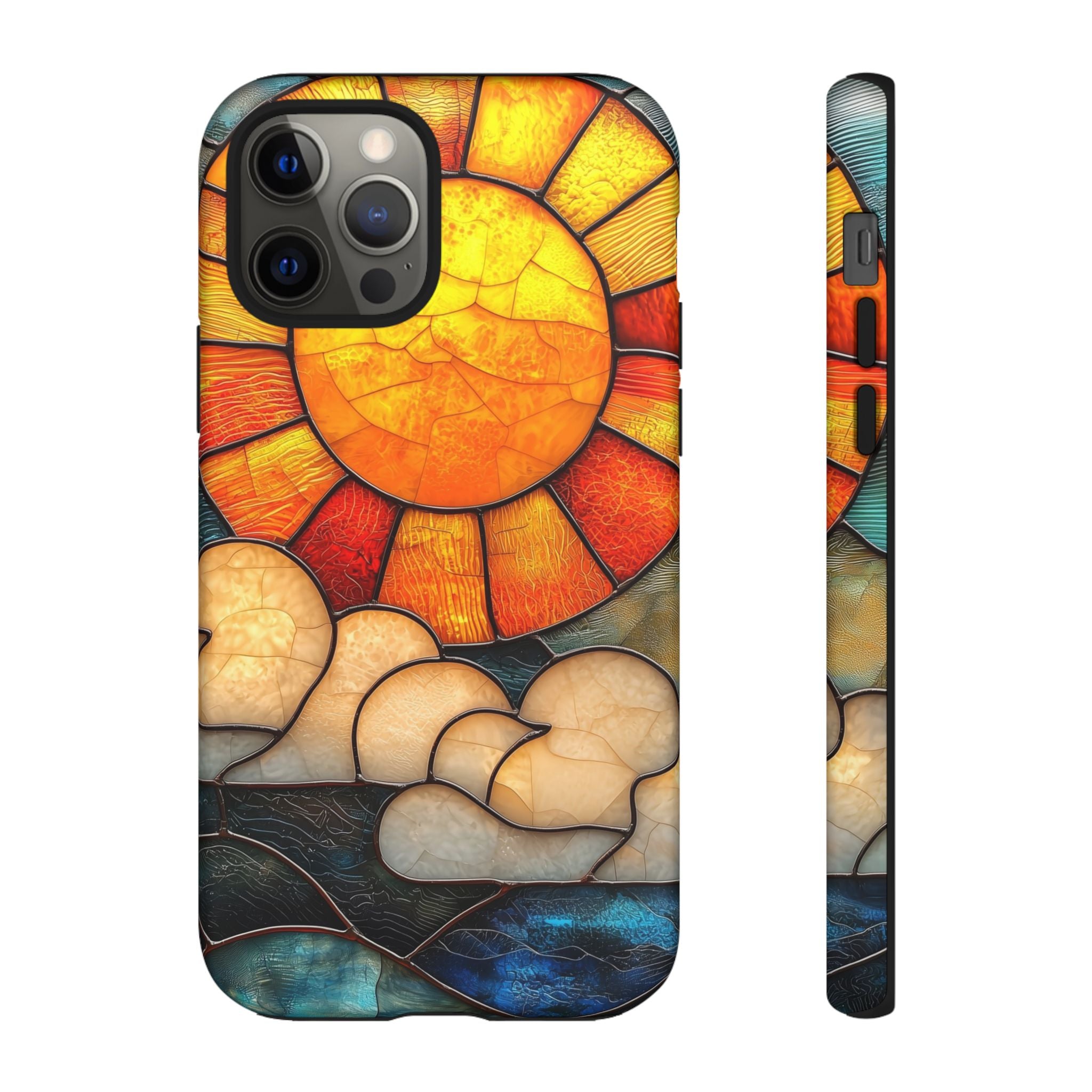 Stained Glass Sun & Clouds iPhone Case
