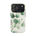 Botanical Eucalyptus Tough iPhone Case | Green Watercolour Leaf
