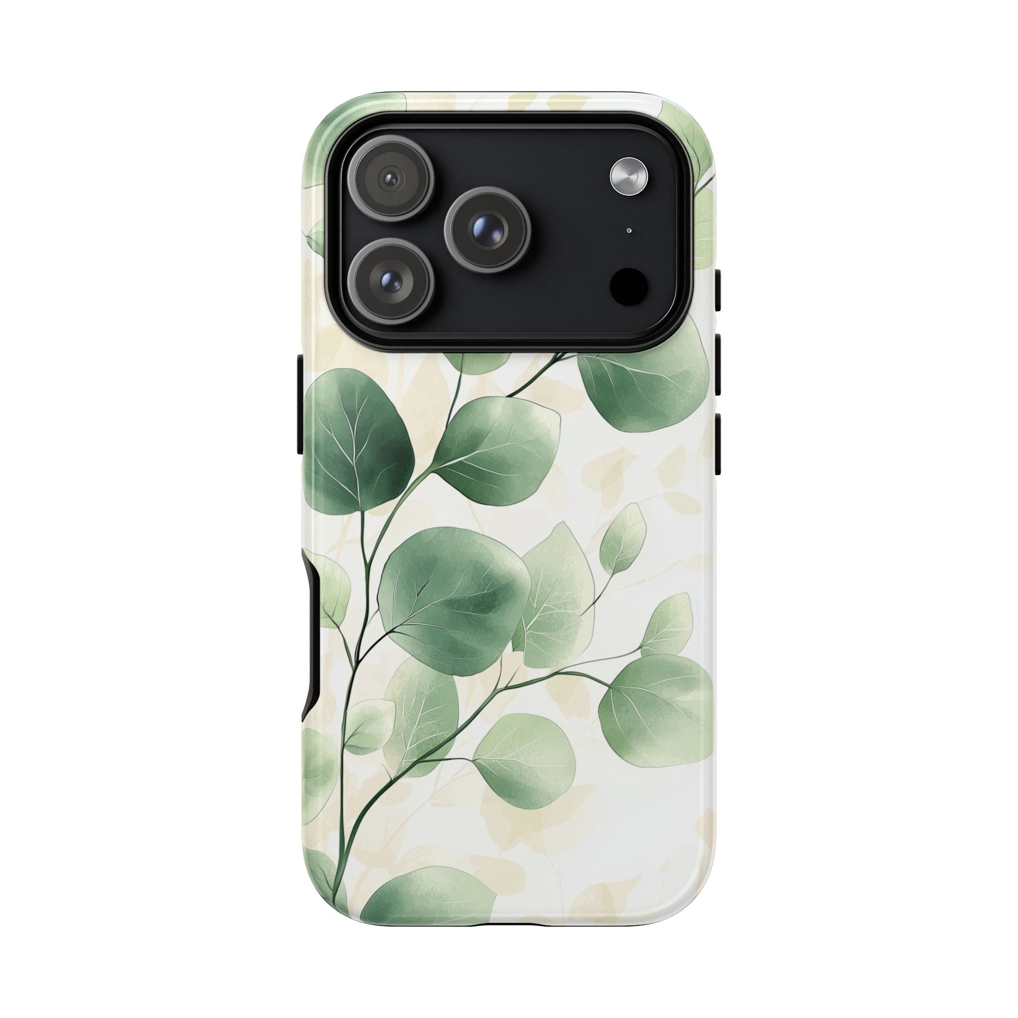 Botanical Eucalyptus Tough iPhone Case | Green Watercolour Leaf