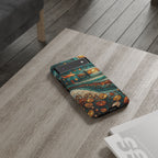 Artistic Sunset Cottage Google Pixel Case | Whimsical Floral Landscape Protective Cover