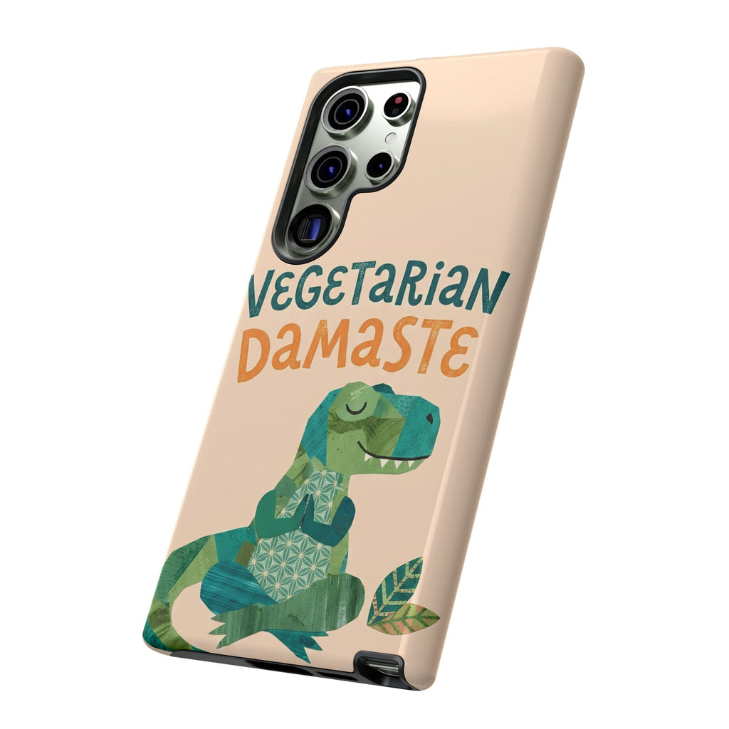 Cute Dinosaur Tough Samsung Galaxy Phone Case | Whimsical Meditating Dino Cover