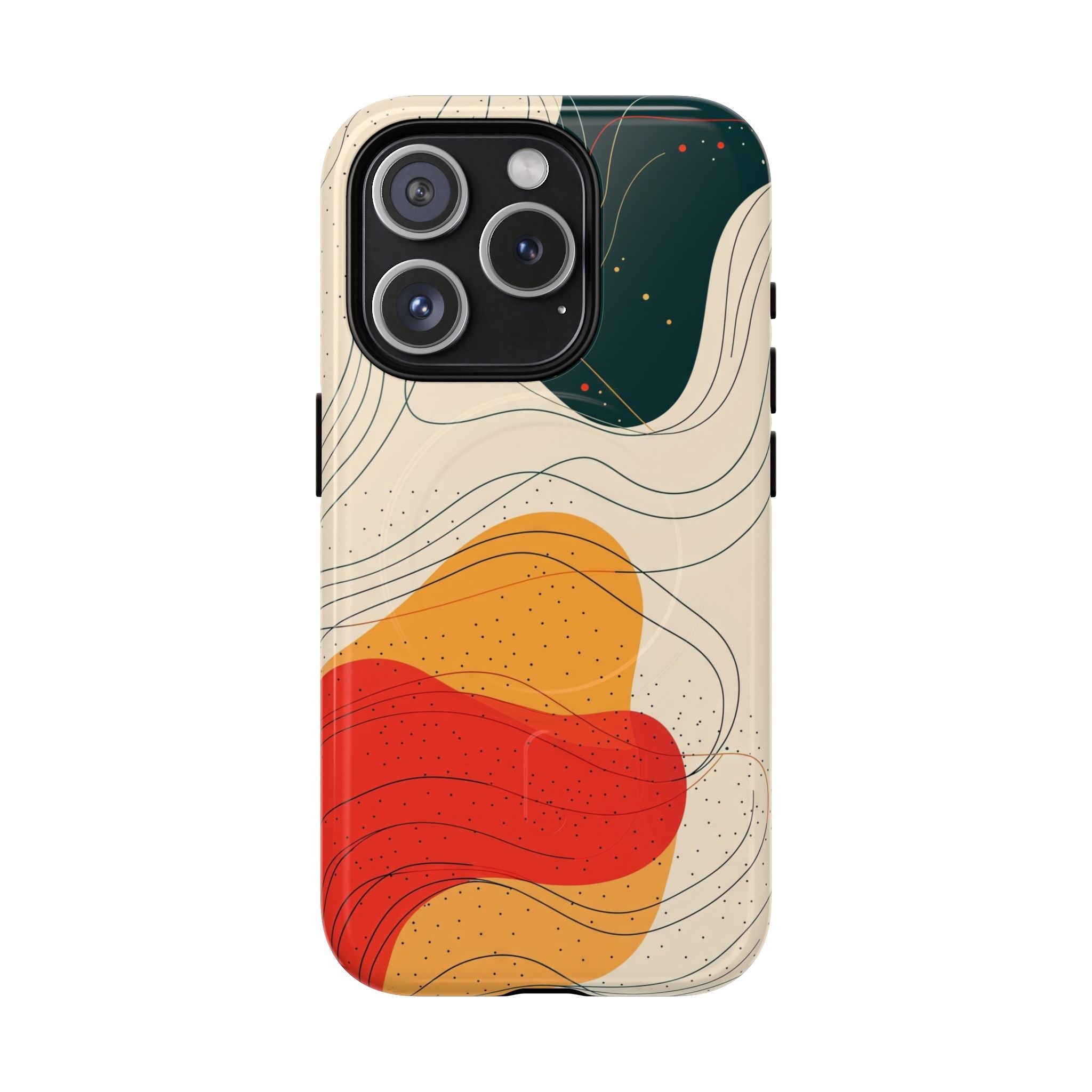 Abstract Retro Waves MagSafe iPhone Case | Colourful Modern Art