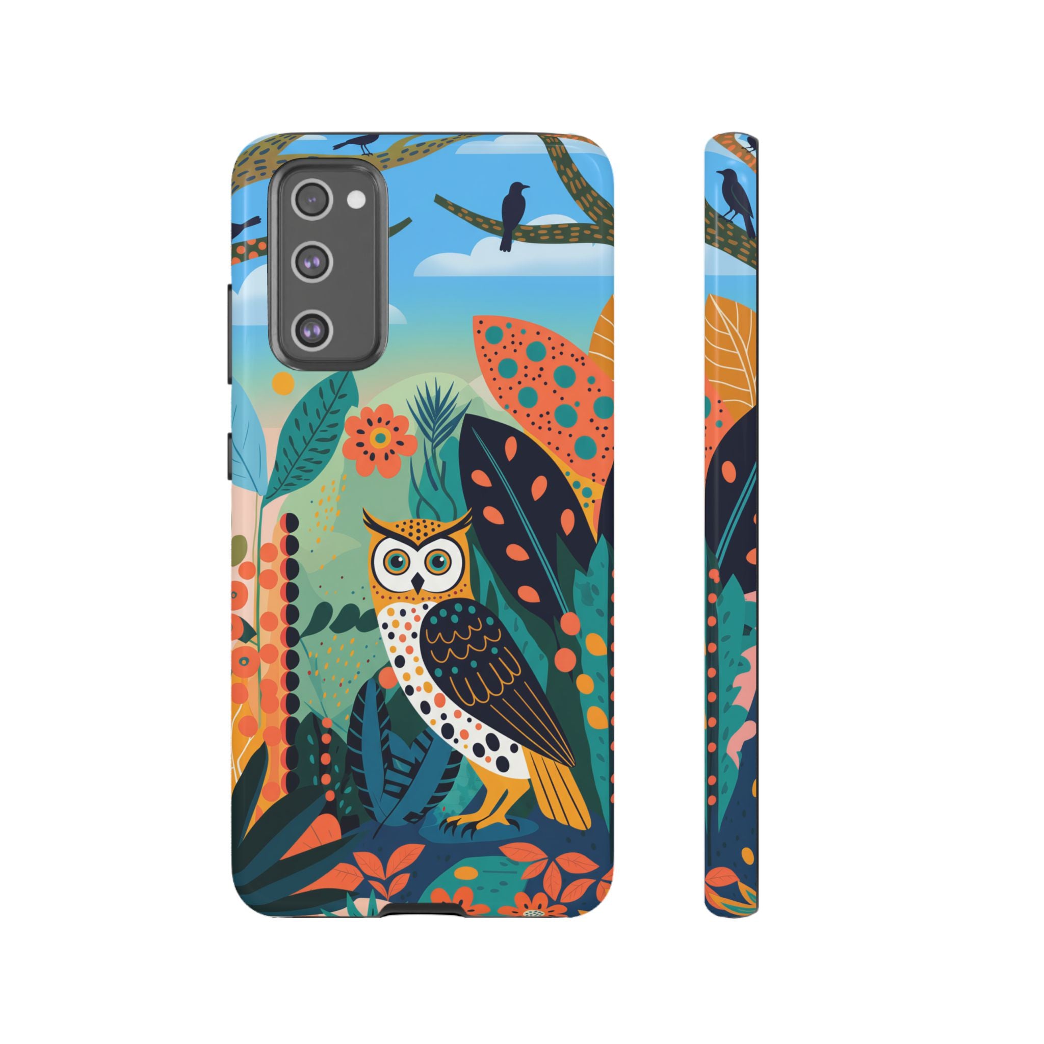 Botanical Forest Colourful Owl Samsung Galaxy Phone Case