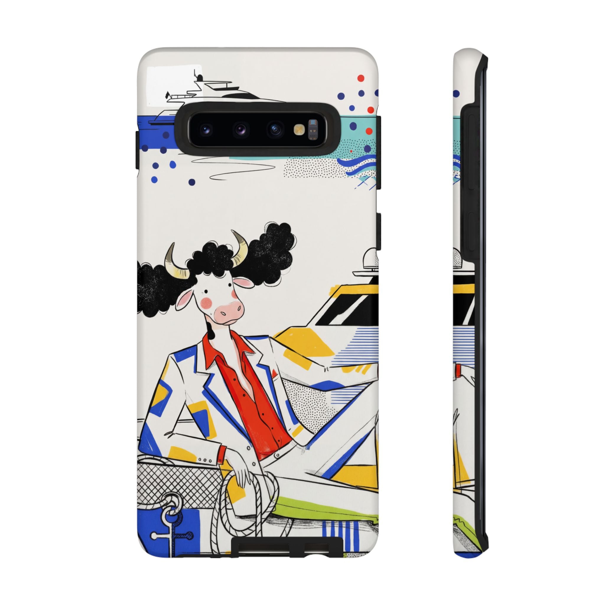 Nautical Cow Graphic Protective Samsung Galaxy Phone Case