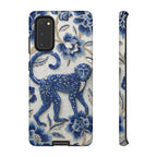 Cover per Samsung Galaxy Scimmia Zodiaco Cinese | Custodia protettiva Arte Porcellana Blu e Bianca | Regalo Anno della Scimmia