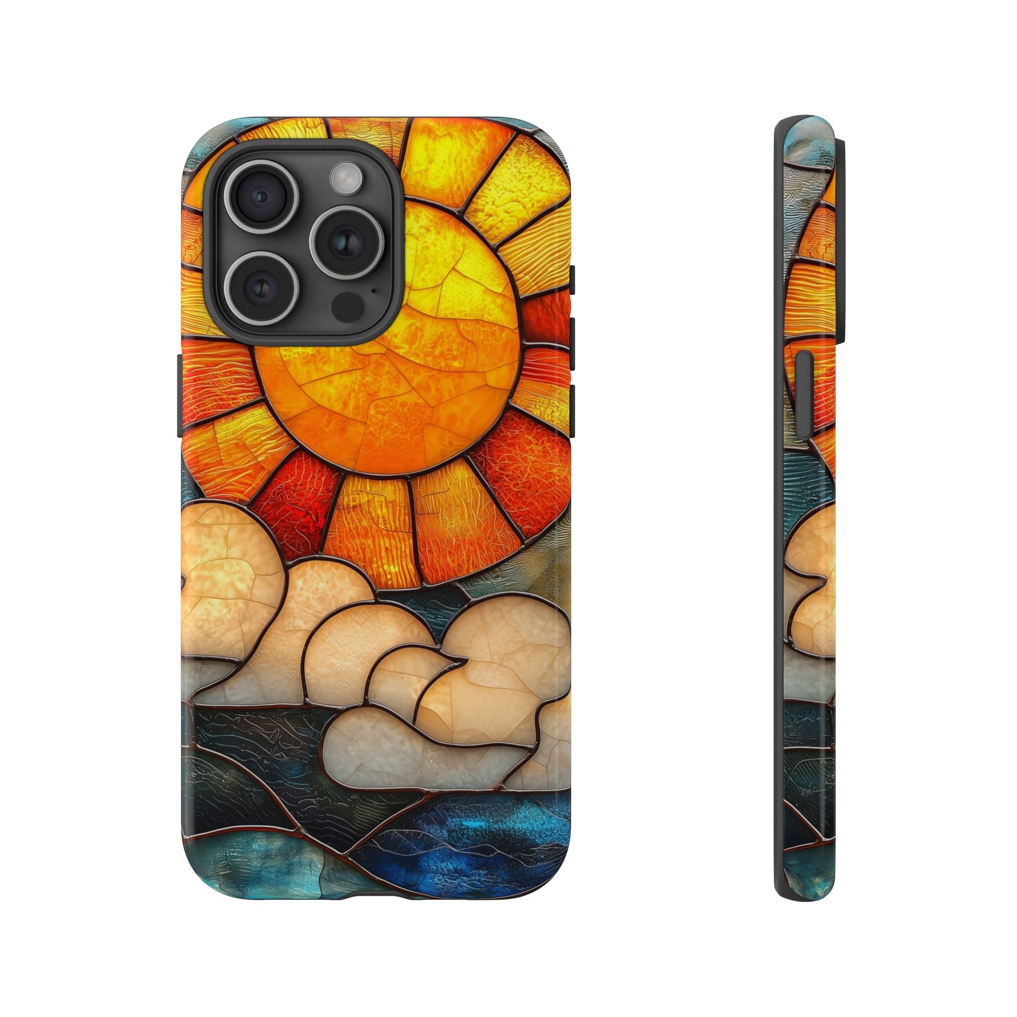 Stained Glass Sun & Clouds iPhone Case