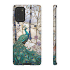 Custodia per Samsung Galaxy con motivo in vetro colorato con pavone