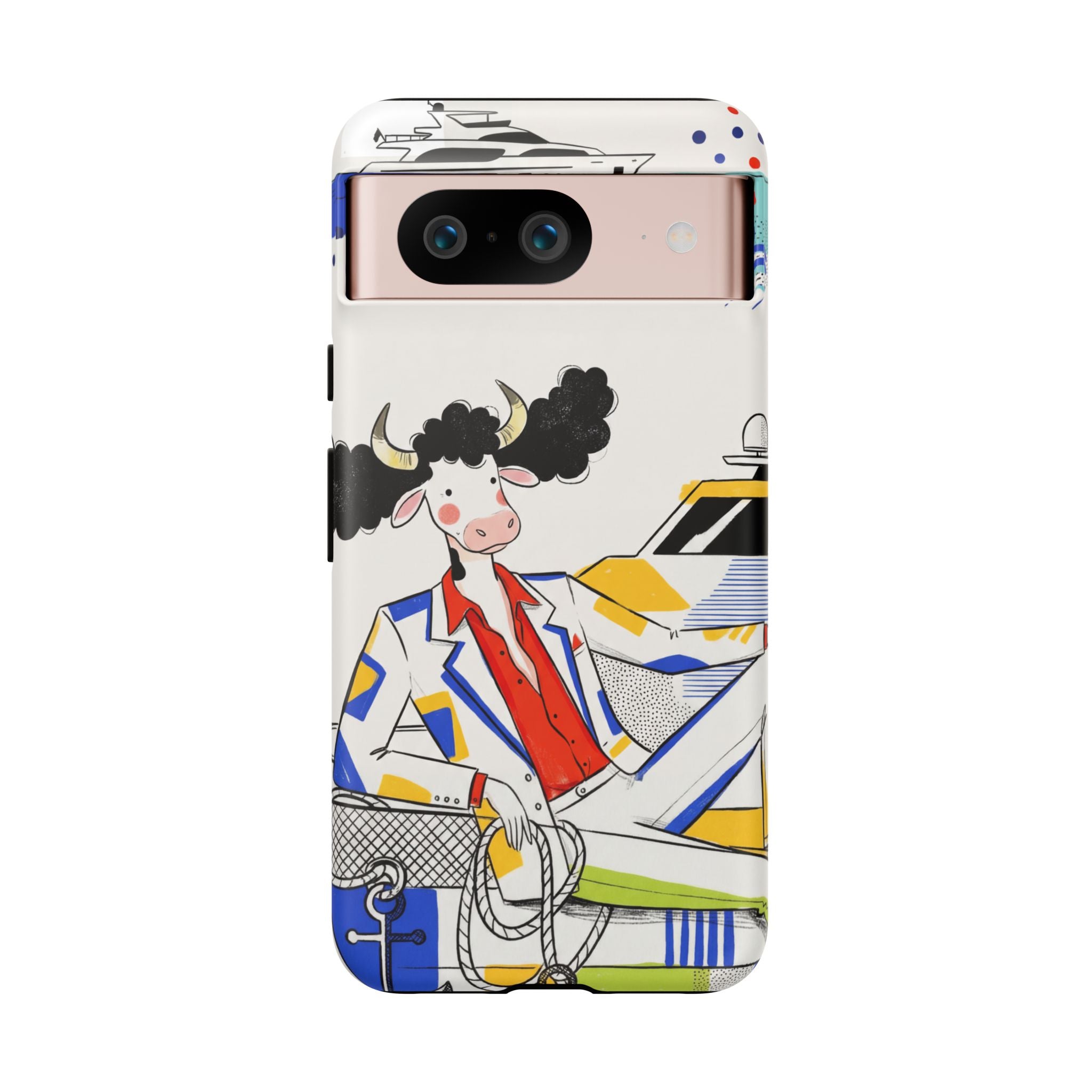 Nautical Cow Graphic Protective Google Pixel Phone Case