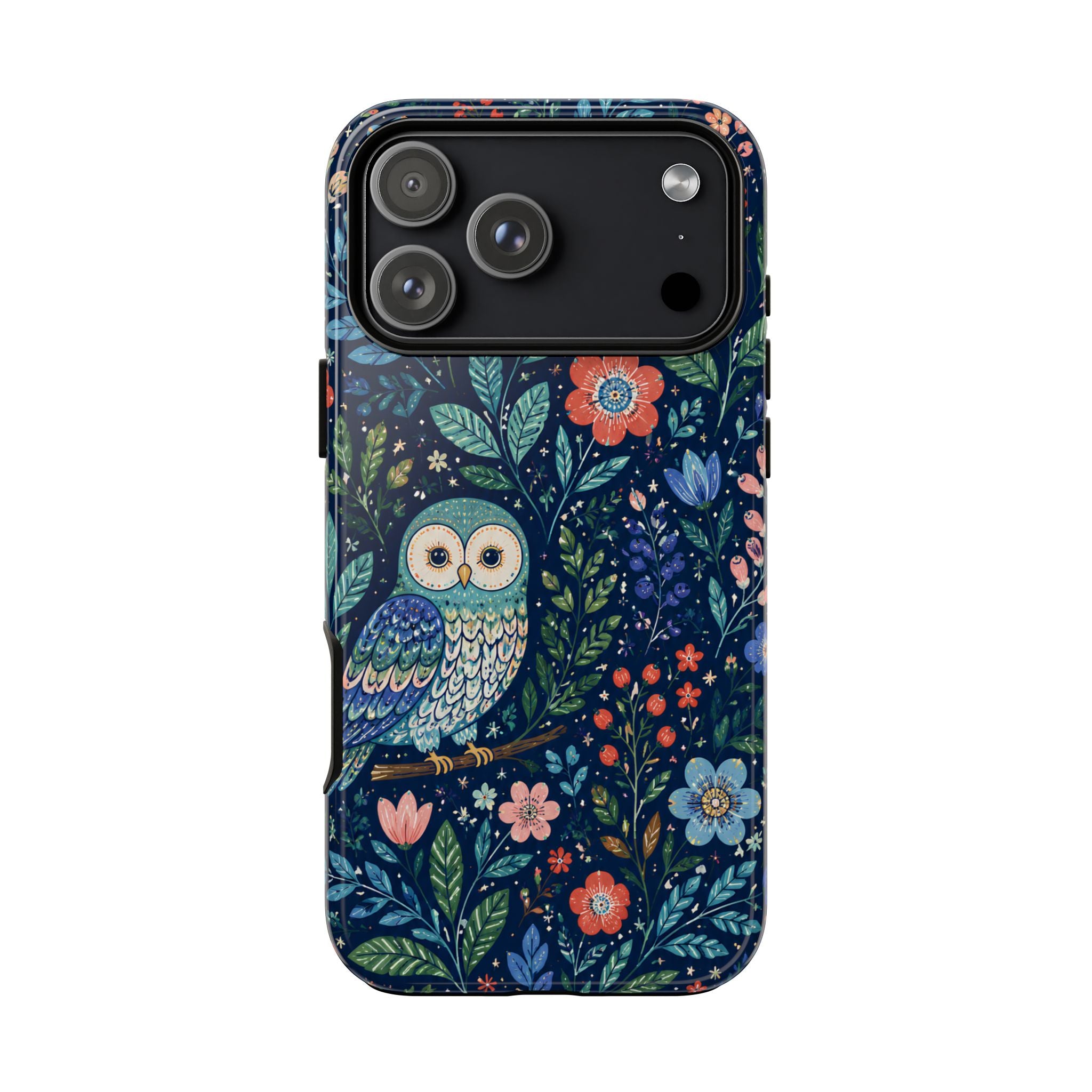 Owl Floral iPhone Case | Navy Botanical Protective iPhone Cover