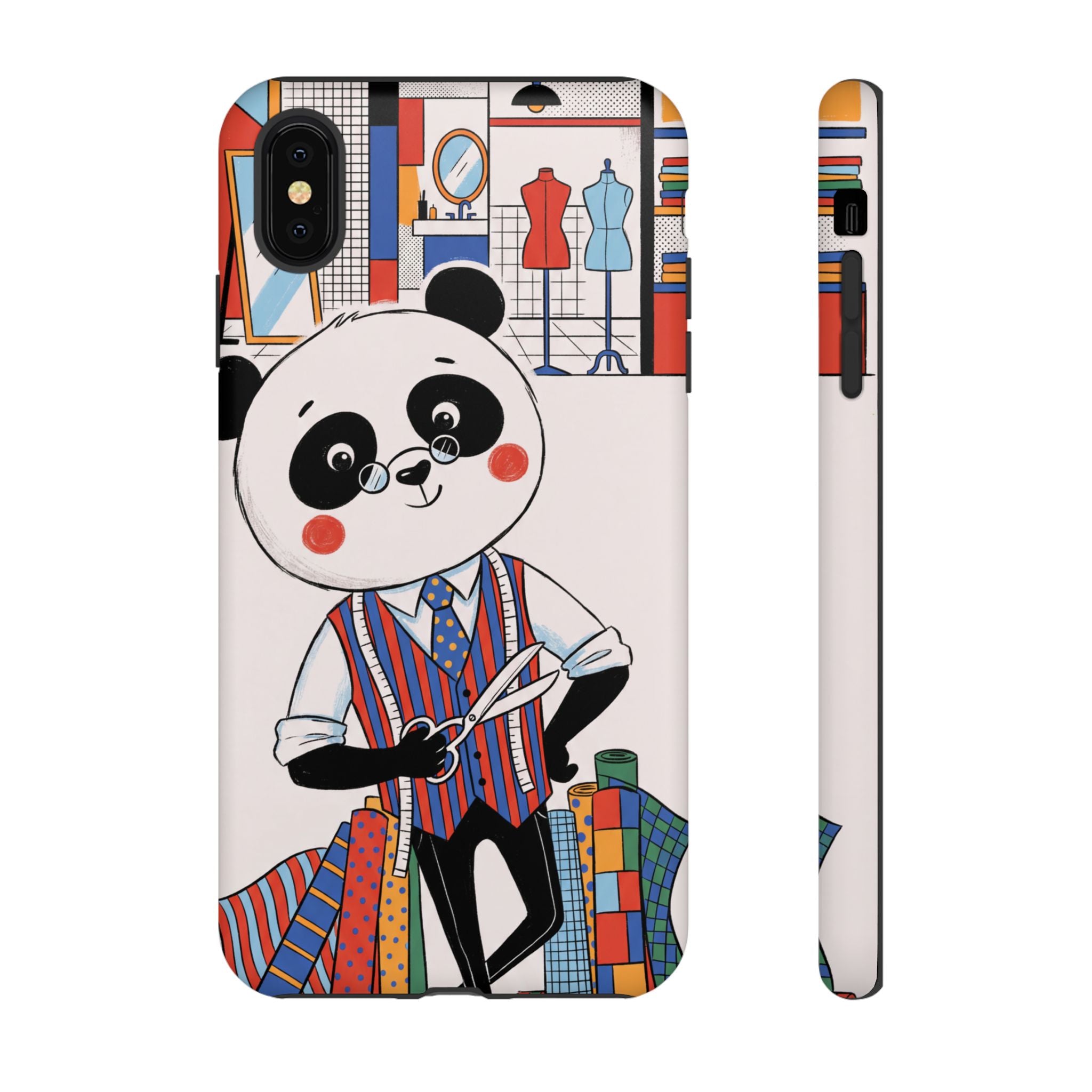 Panda Tailor iPhone Case | Cute Seamstress Cartoon