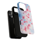 Floral Petal Tough iPhone Case | Pink Falling Blossoms