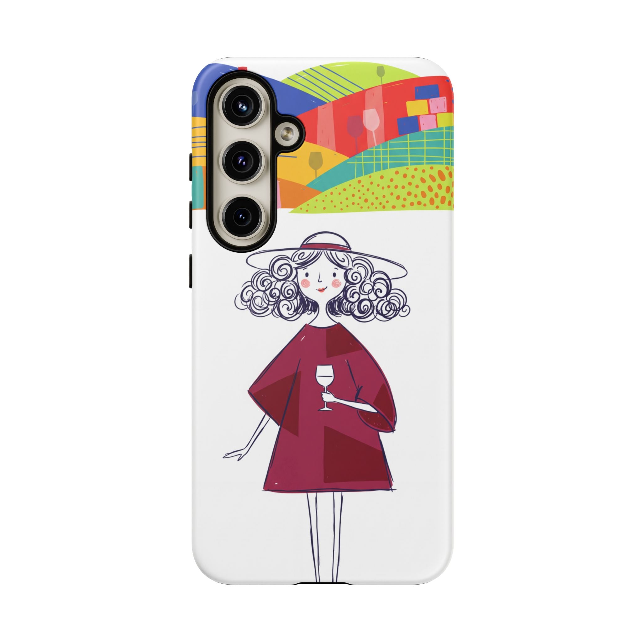 Colourful Artistic Wine Lady Samsung Galaxy Phone Case