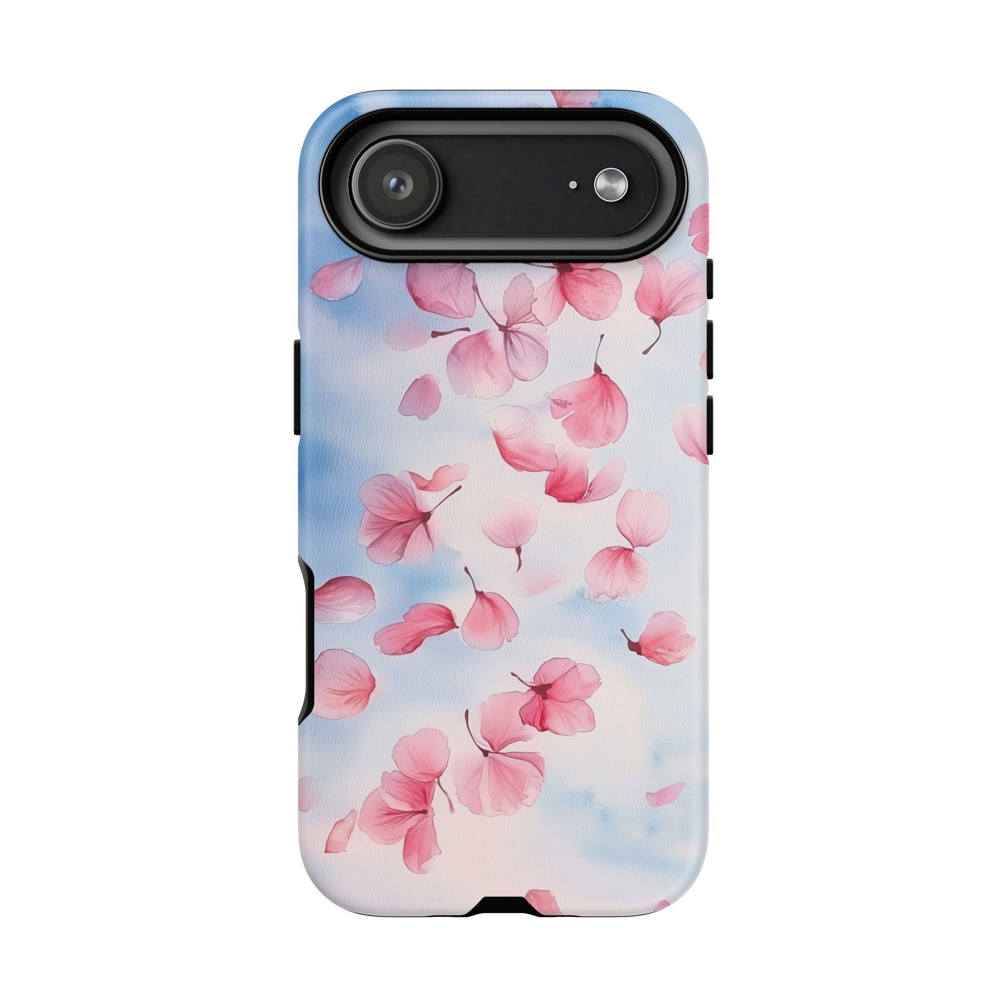 Floral Petal Tough iPhone Case | Pink Falling Blossoms