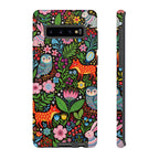 Floral Woodland Samsung Galaxy Phone Case | Colourful Fox & Owl Protective Cover